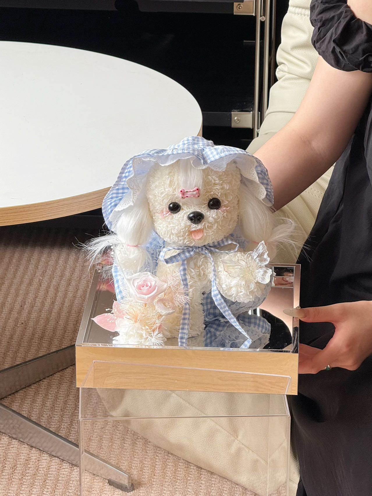 Puppy Catch Butterfly Preserved Flowers Box 🇸🇬 SG In Stock