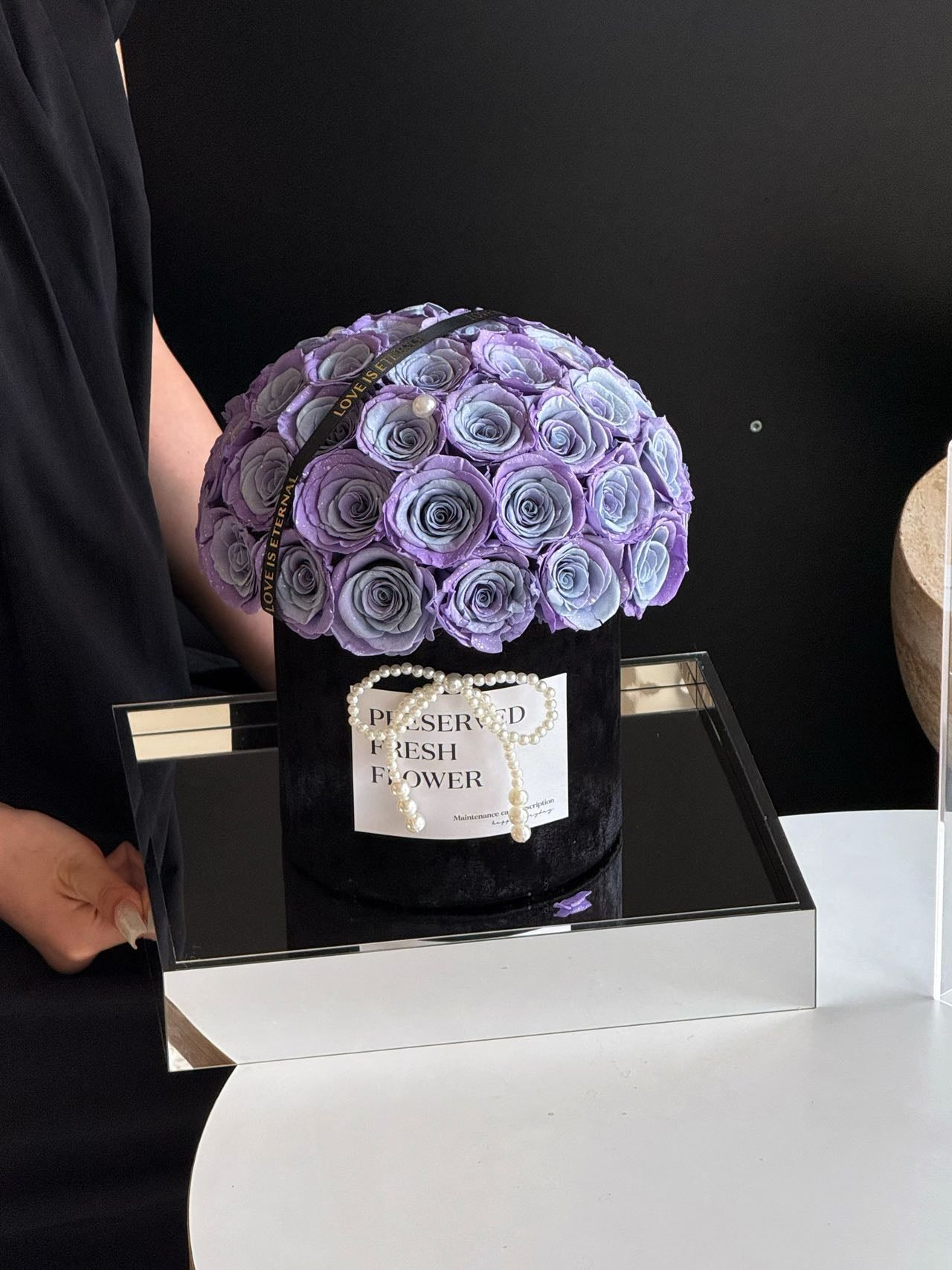 Gallexy Blue Mushroom Preserved Flowers Box