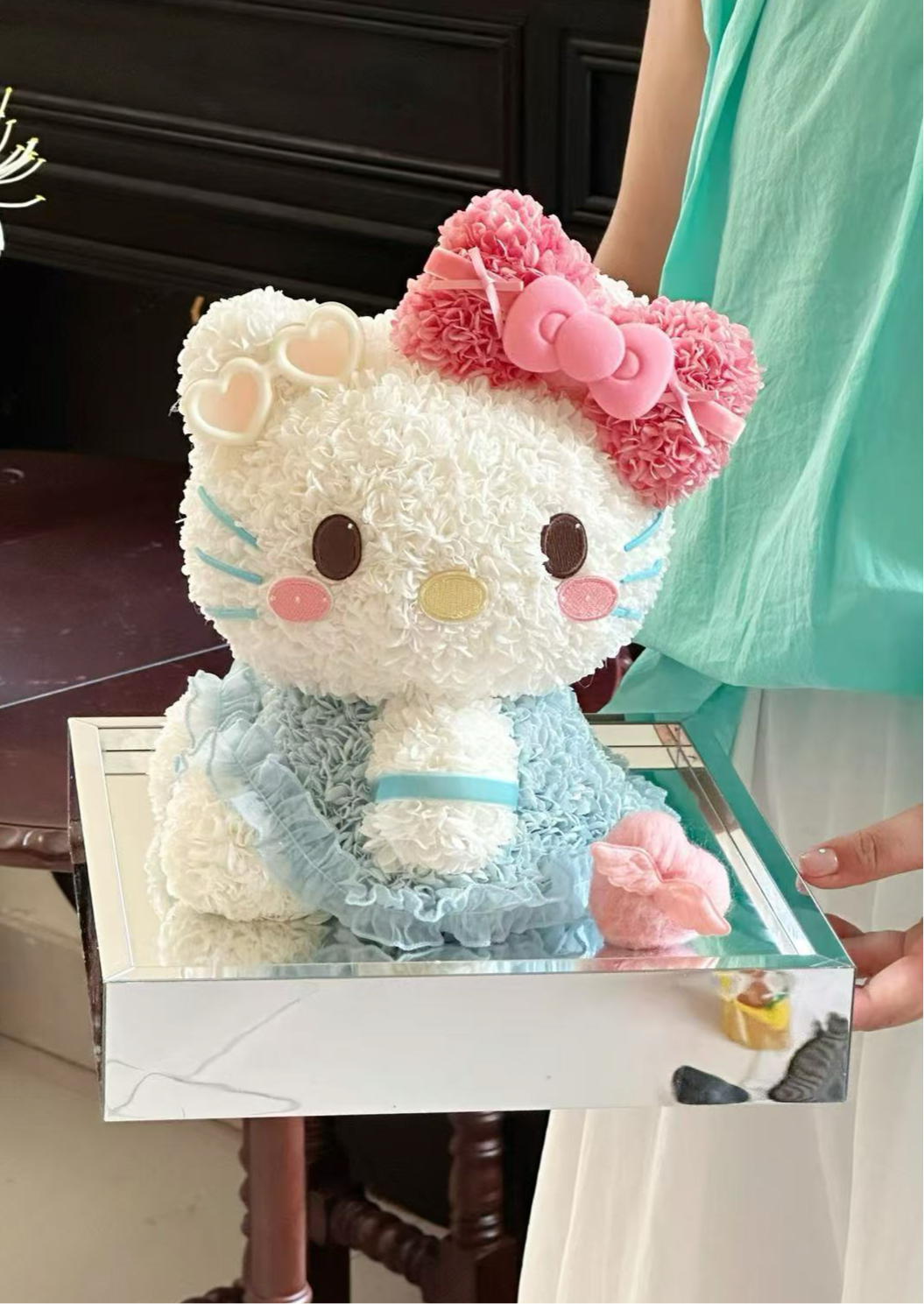 Hello Kitty 🩵 Preserved Flowers Gift Box 🇸🇬 SG In Stock