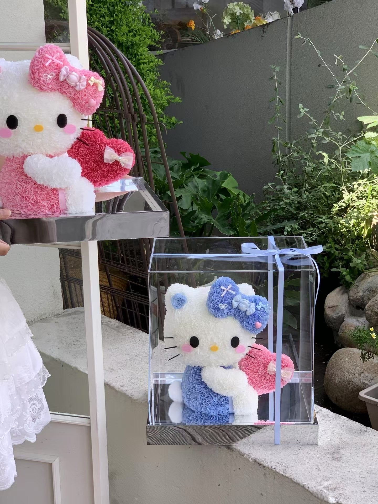 Kitty Love Heart Preserved Flowers Box 🇸🇬 SG In Stock