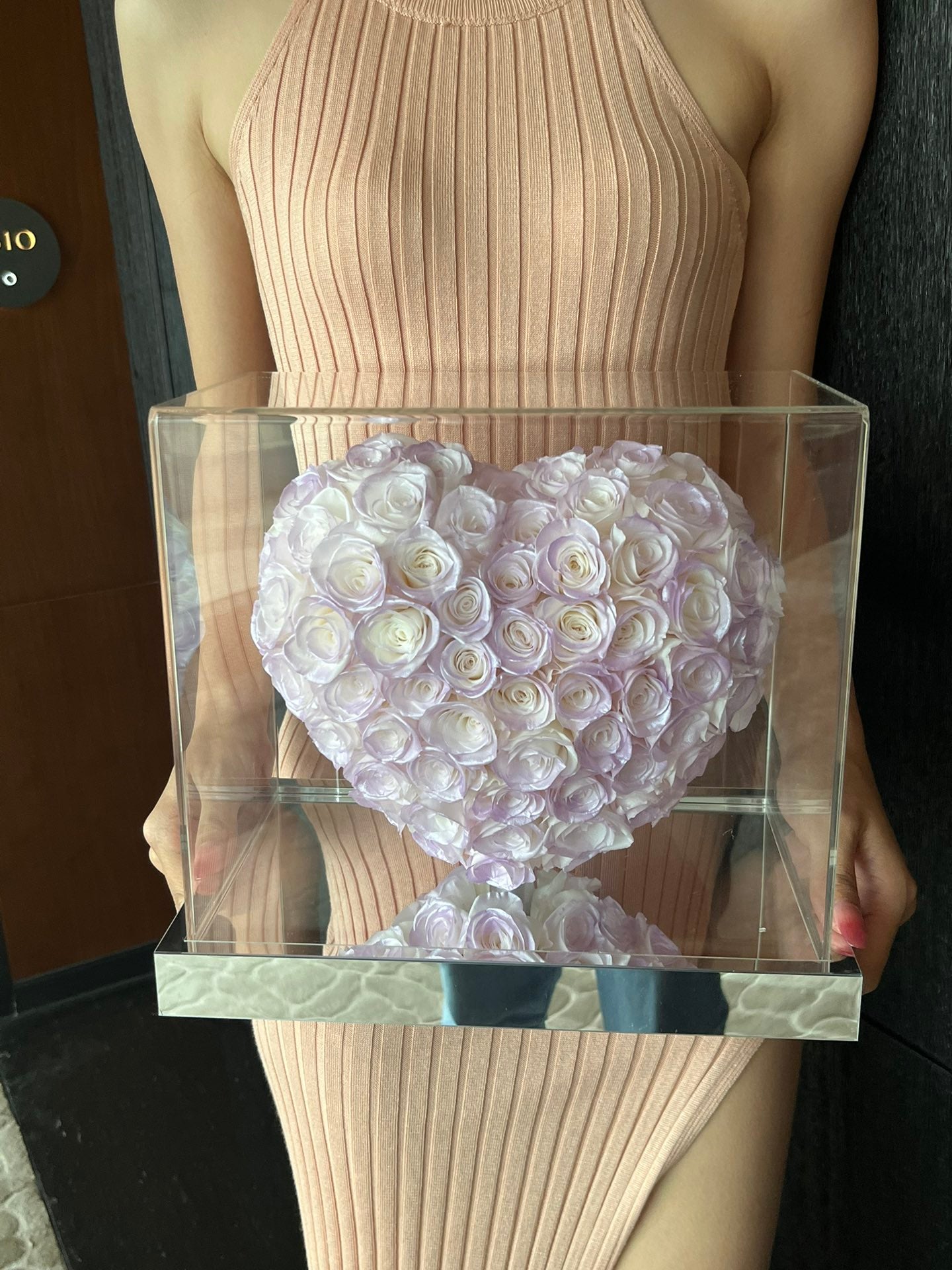 Mermaid Purple ๐ 3D Love Heart Shaped Preserved Roses Box ๐ธ๐ฌ SG In Stock