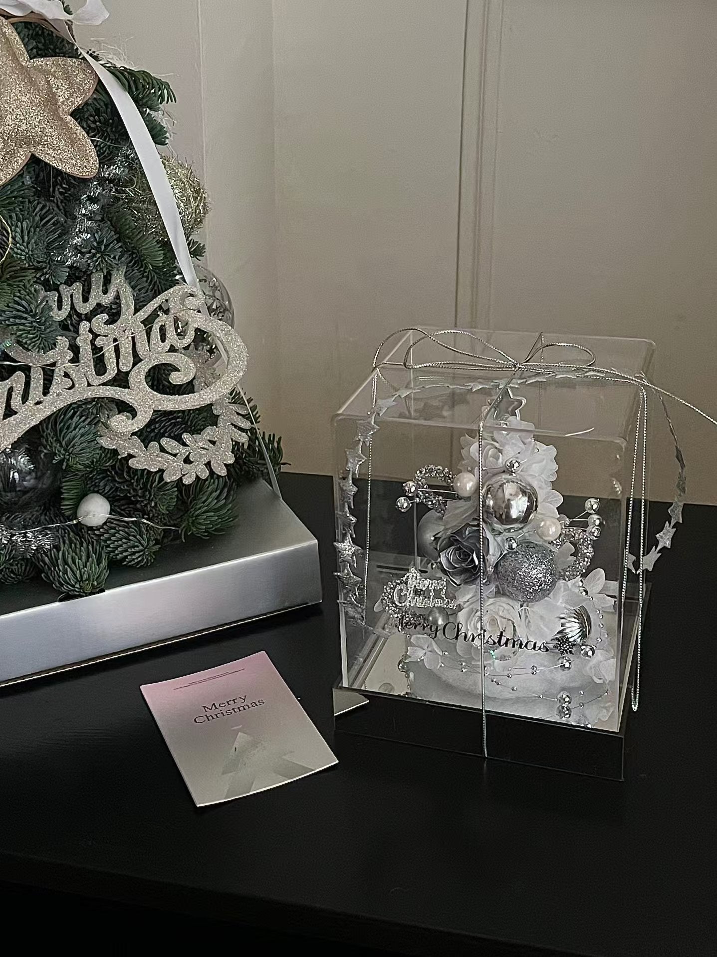 Christmas Gift Box Preserved Flowers Xmas Tree