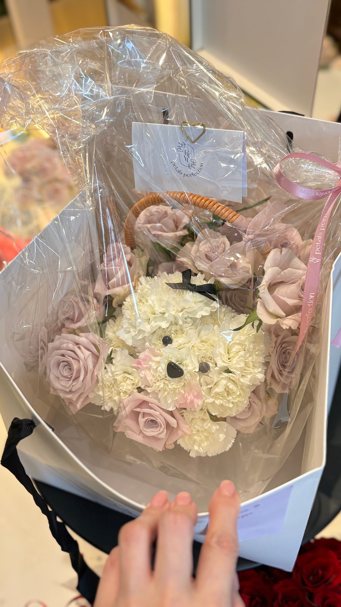Puppy Love Fresh Flowers Petite Basket