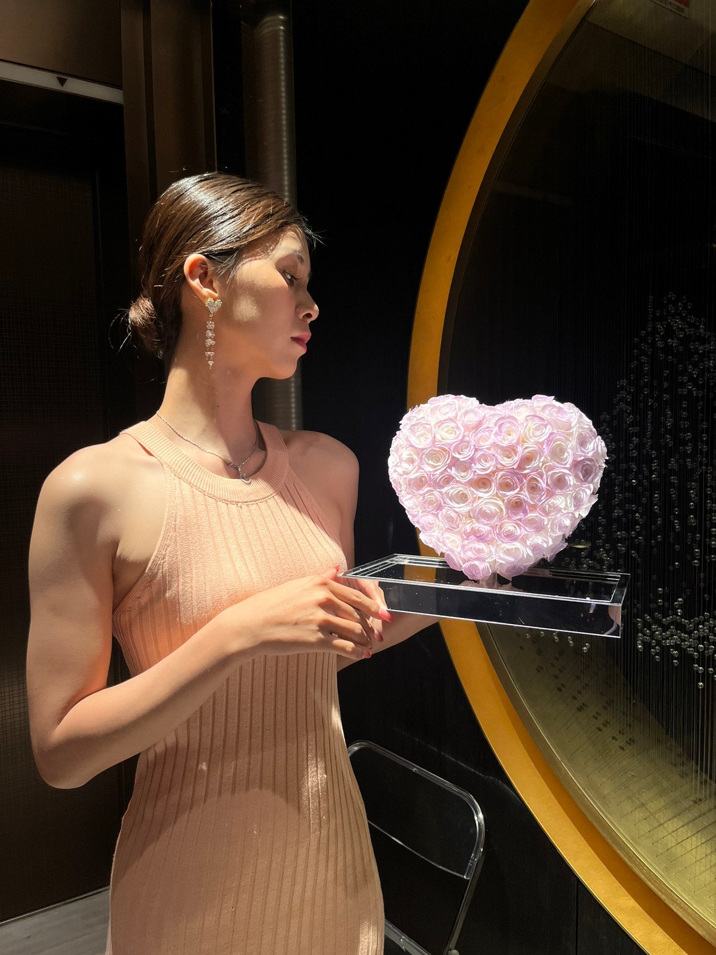 Mermaid Purple ๐ 3D Love Heart Shaped Preserved Roses Box ๐ธ๐ฌ SG In Stock