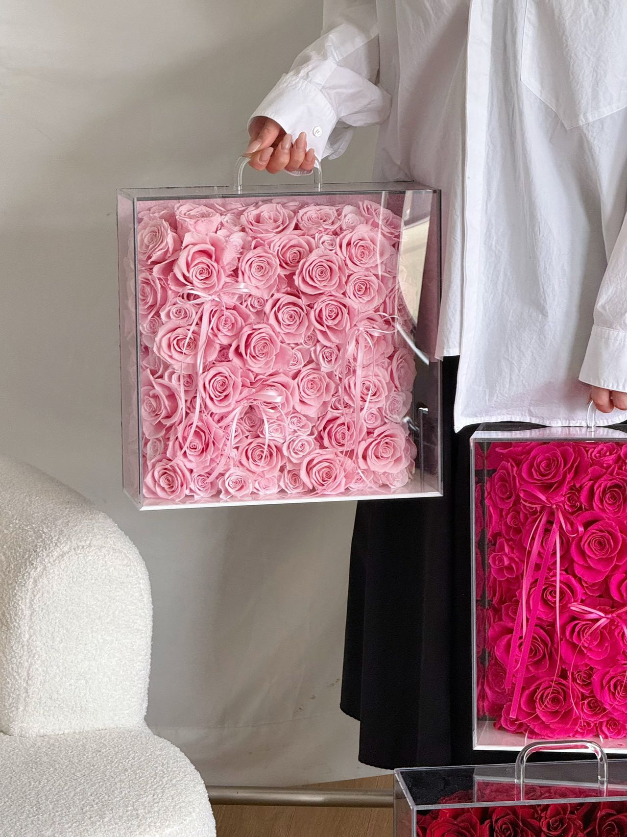 Forever Love ๐ธ Sakura Pink Preserved Roses Box ๐ธ๐ฌ SG In Stock