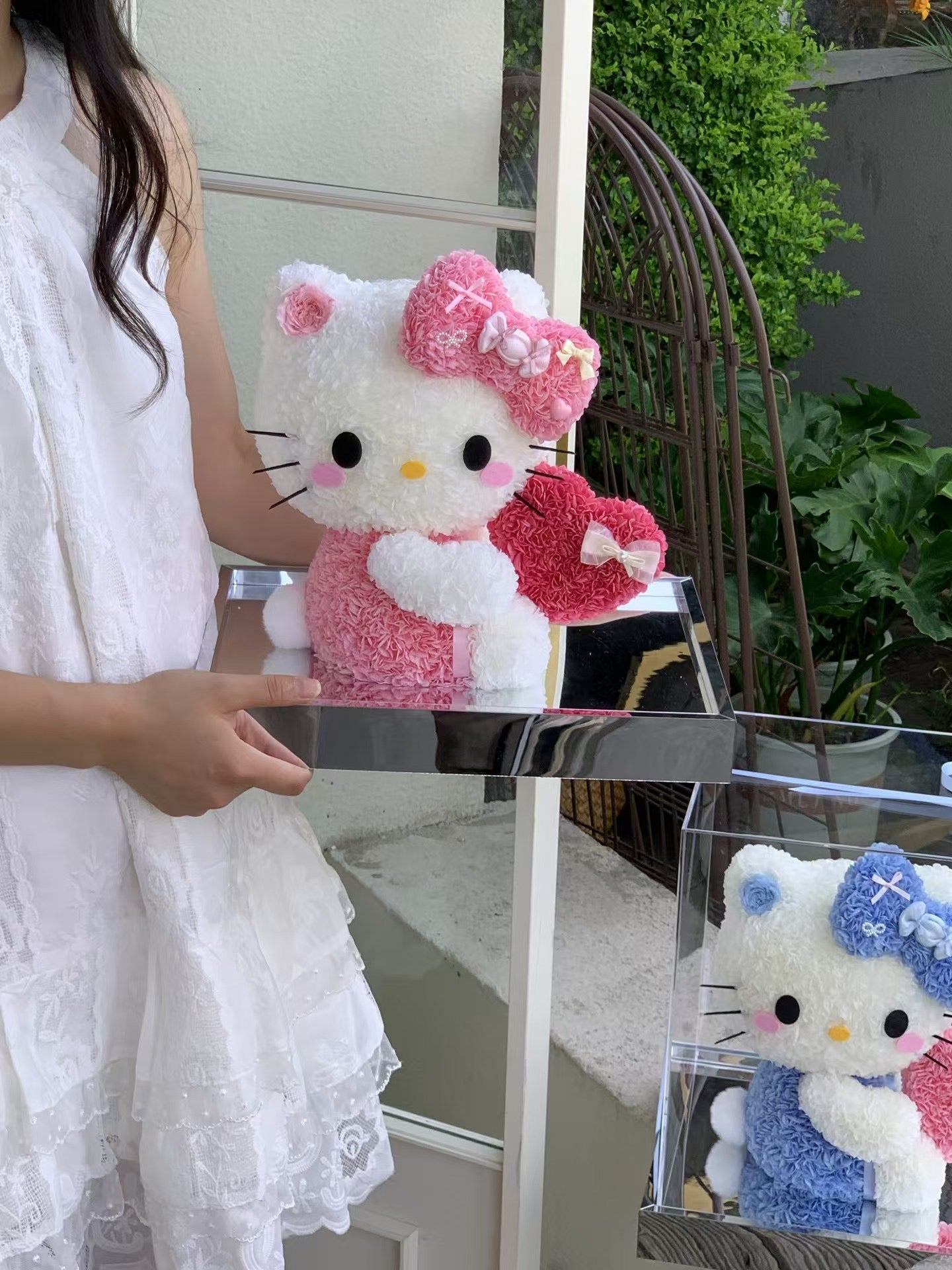 Kitty Love Heart Preserved Flowers Box 🇸🇬 SG In Stock