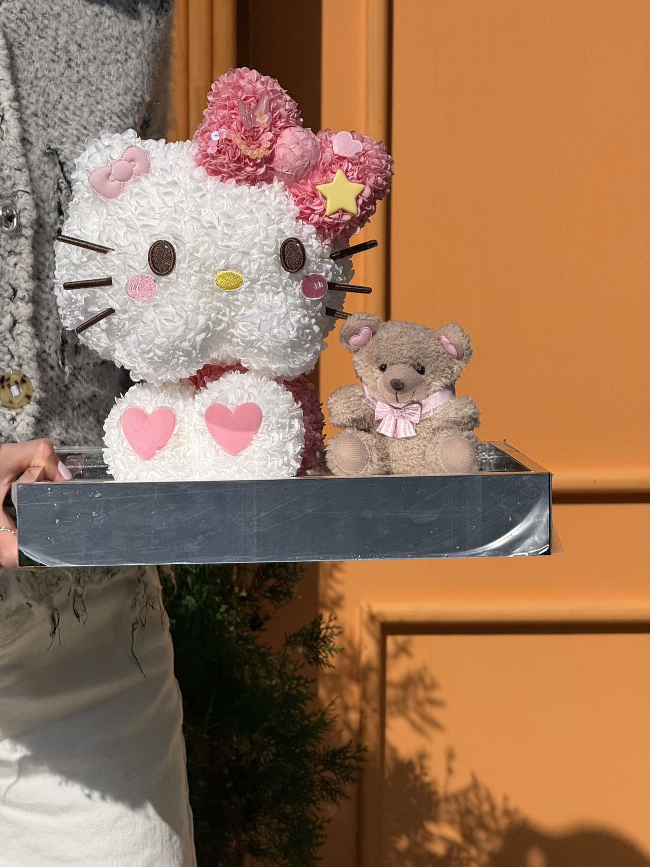 Shy Kitty & Teddy Preserved Flowers Box
