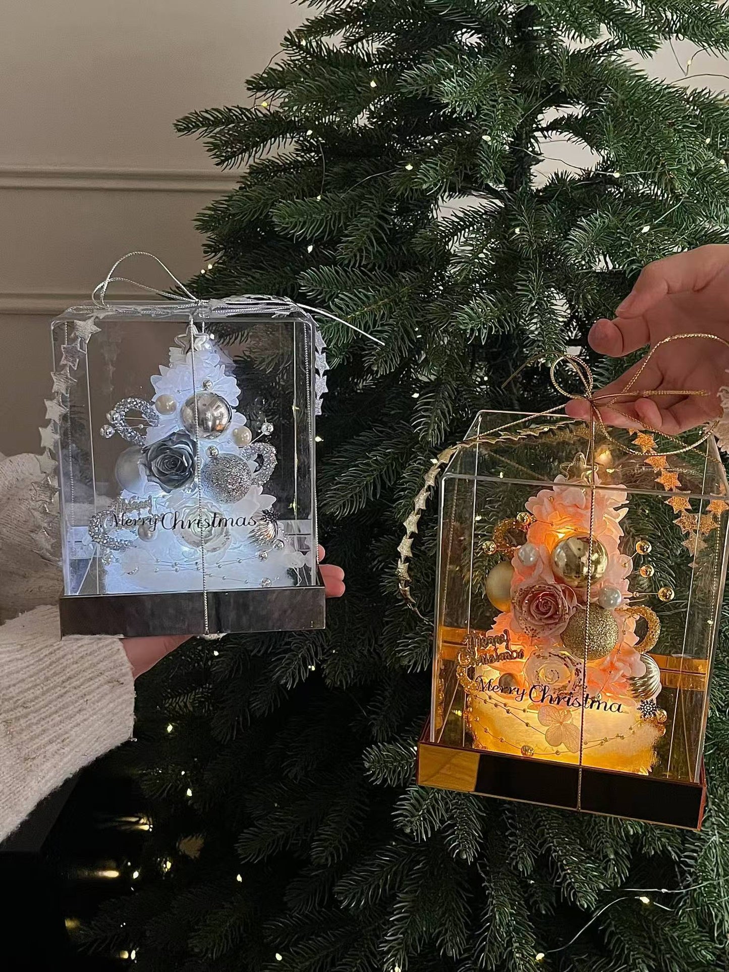Christmas Gift Box Preserved Flowers Xmas Tree