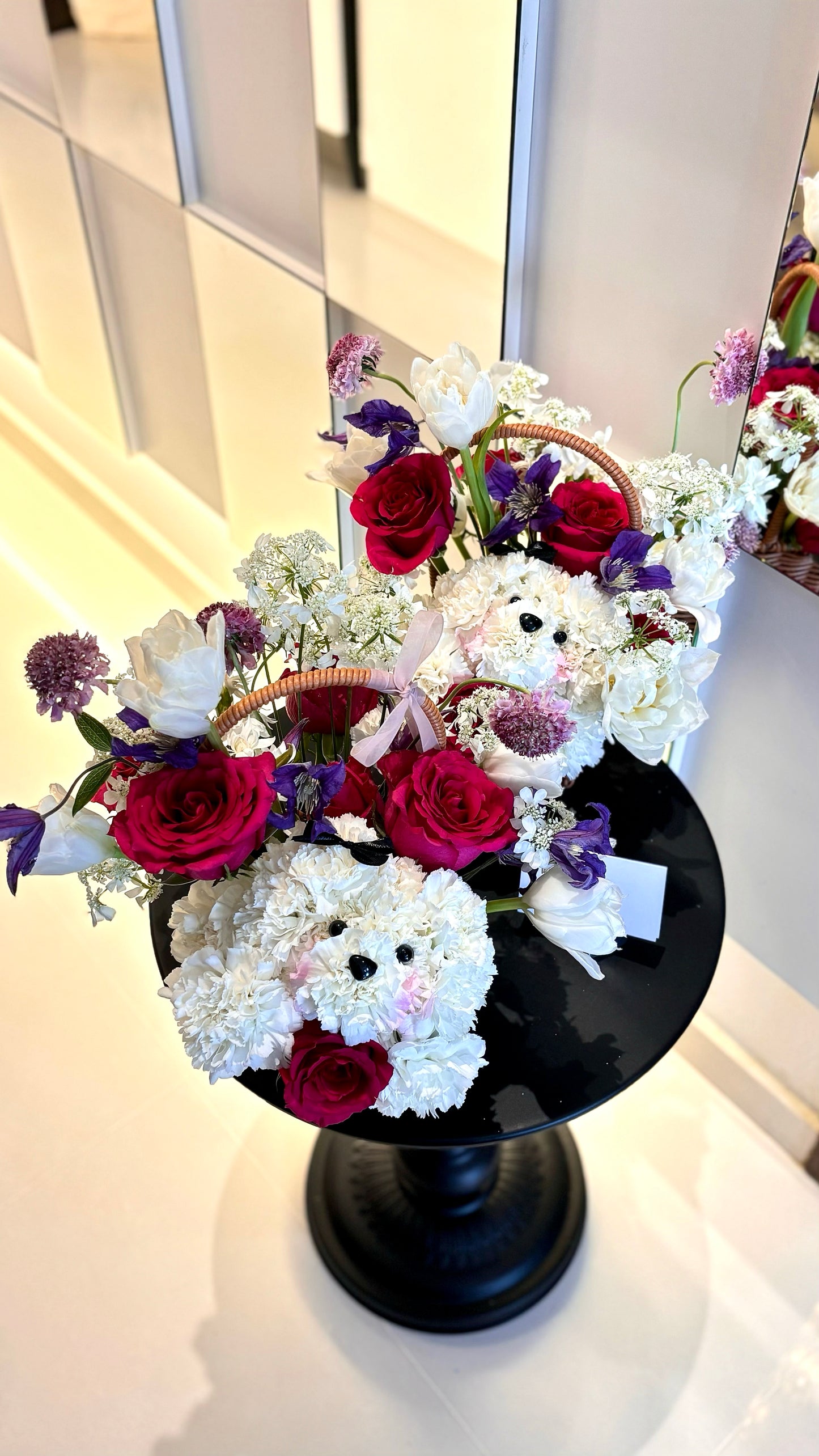 Puppy Love Fresh Flowers Petite Basket