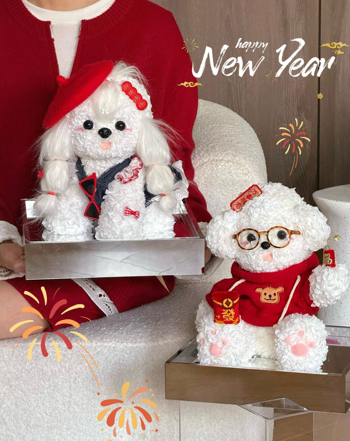 Puppy Love Maltese Everlasting Preserved Flowers Box