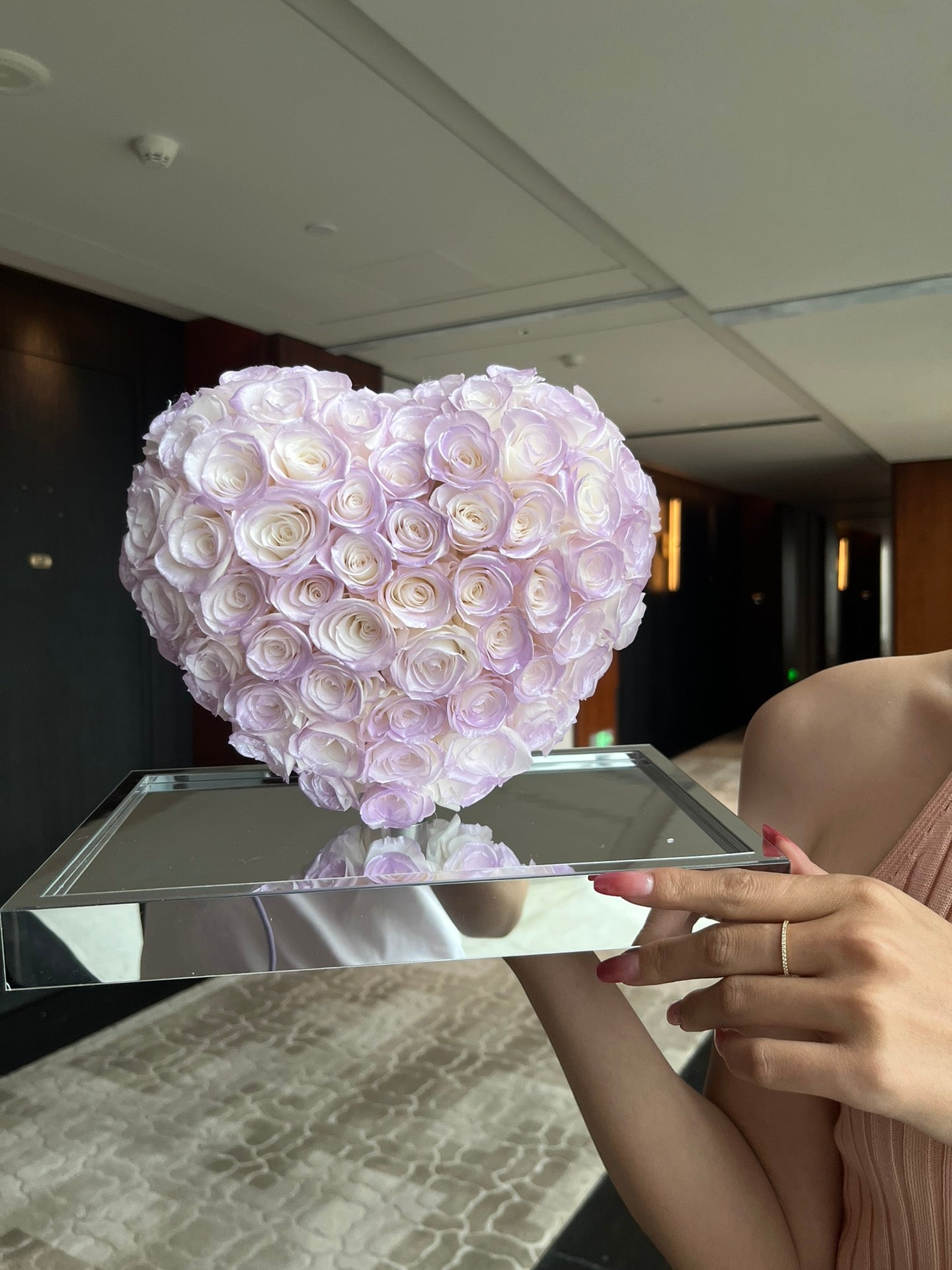 Mermaid Purple ๐ 3D Love Heart Shaped Preserved Roses Box ๐ธ๐ฌ SG In Stock