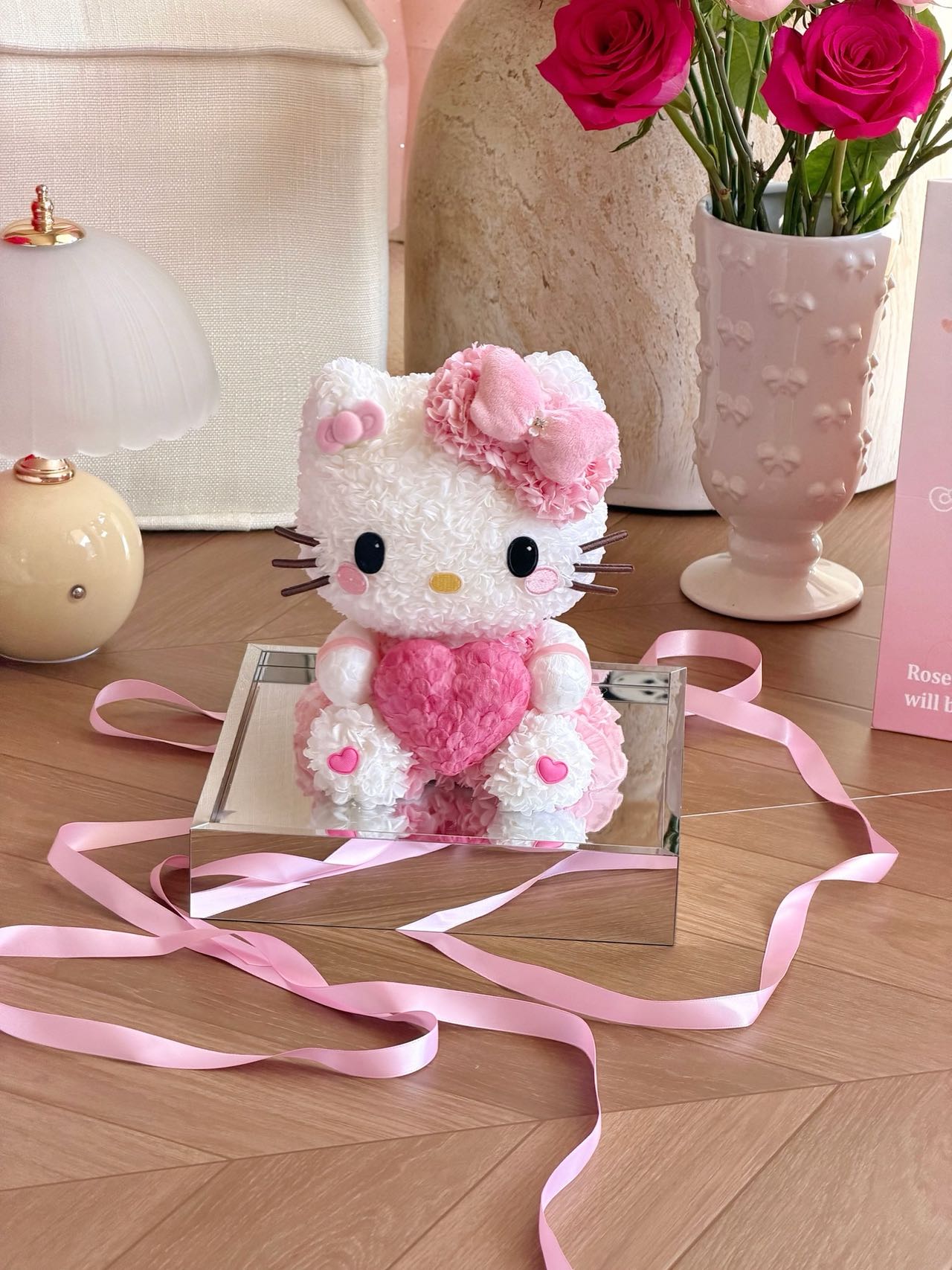 Kitty Love Heart Preserved Flowers Box 🩷