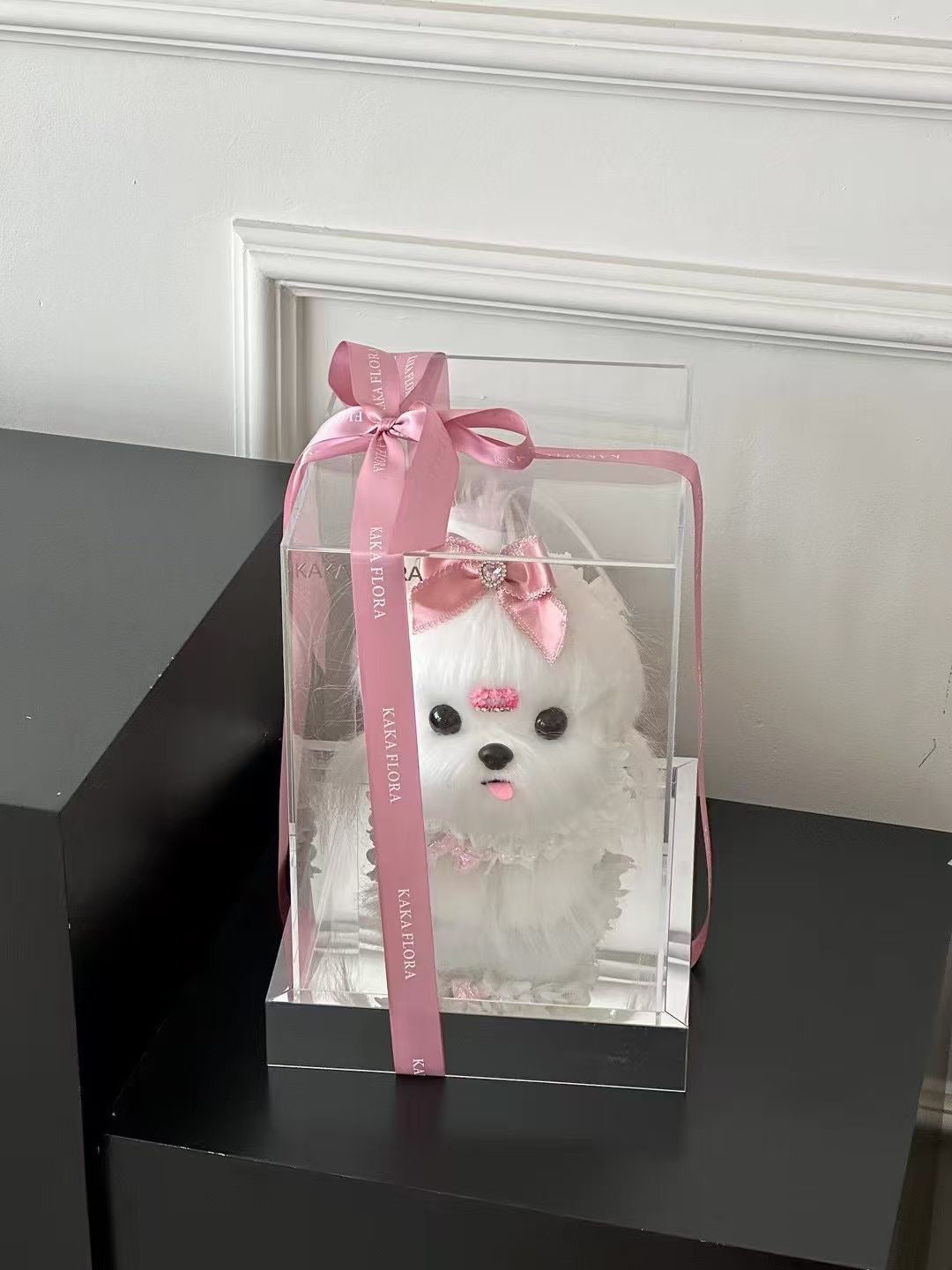 Maltese Puppy Love Everlasting Flowers Box 🎀