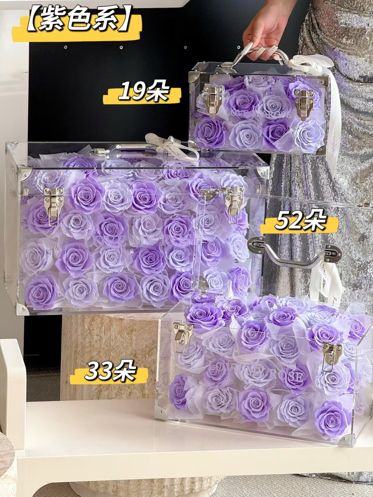 Preserved Roses Garden Purple XS