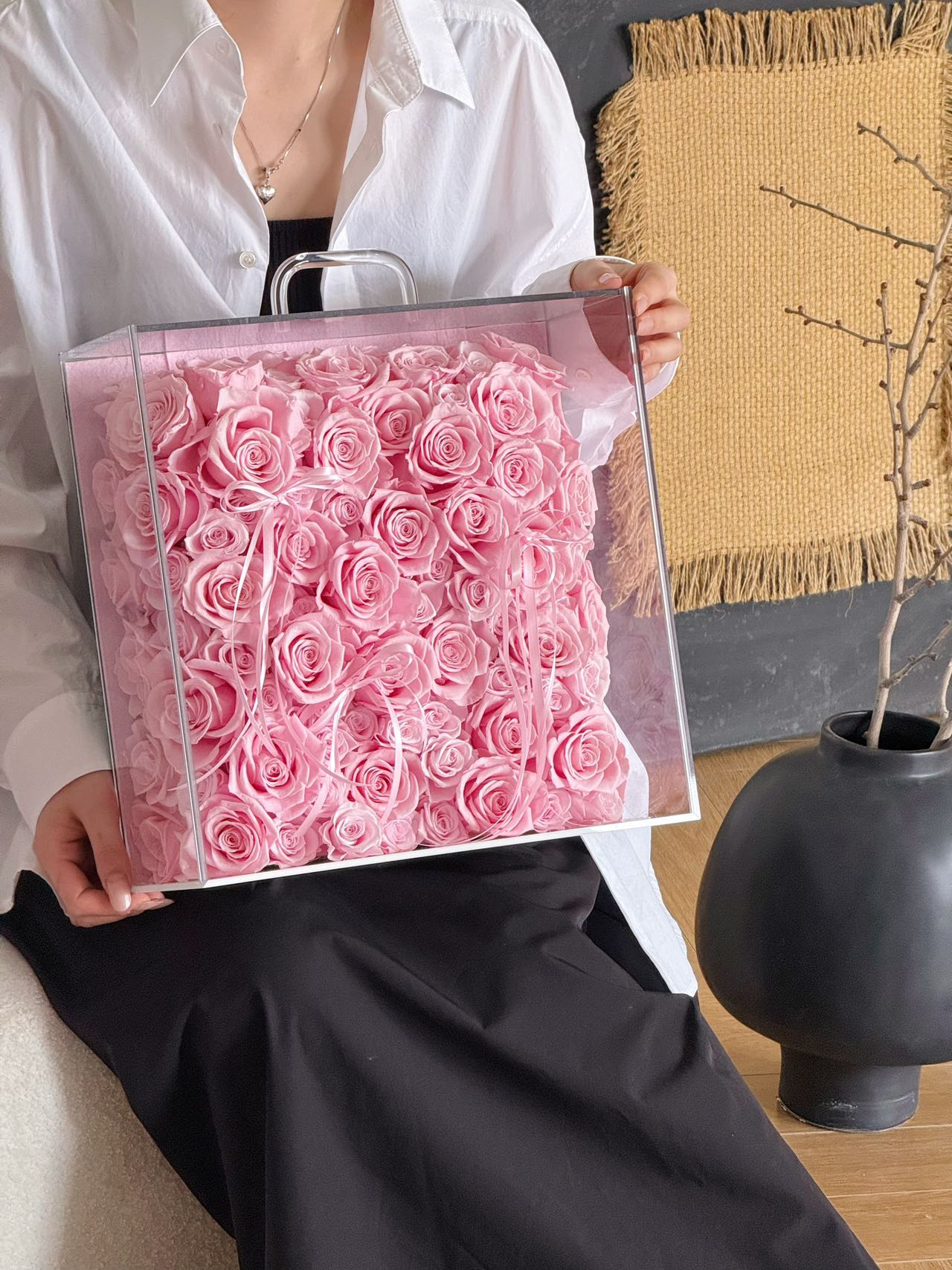 Forever Love ๐ธ Sakura Pink Preserved Roses Box ๐ธ๐ฌ SG In Stock