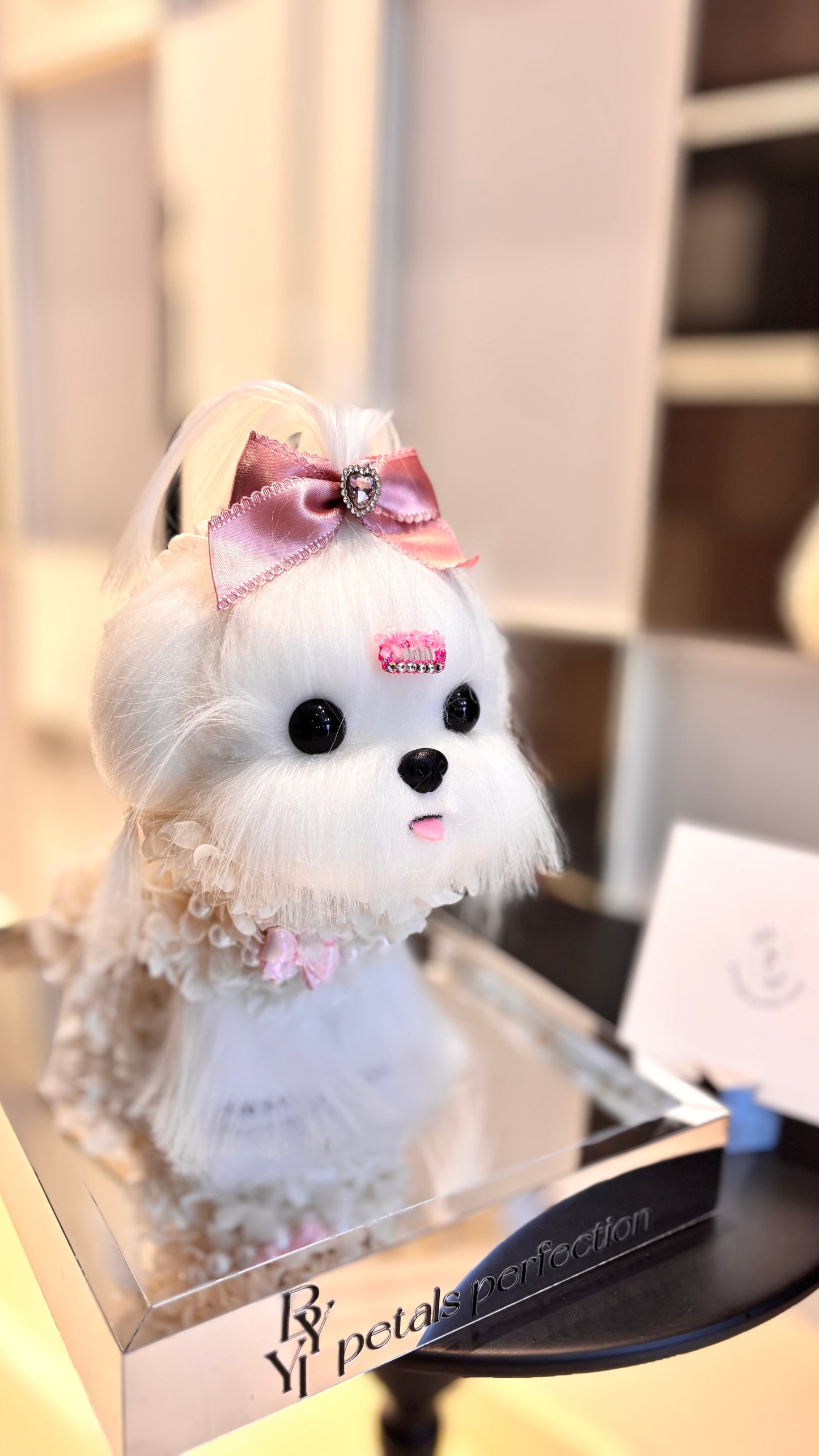 Maltese Puppy Love Everlasting Flowers Box 🎀