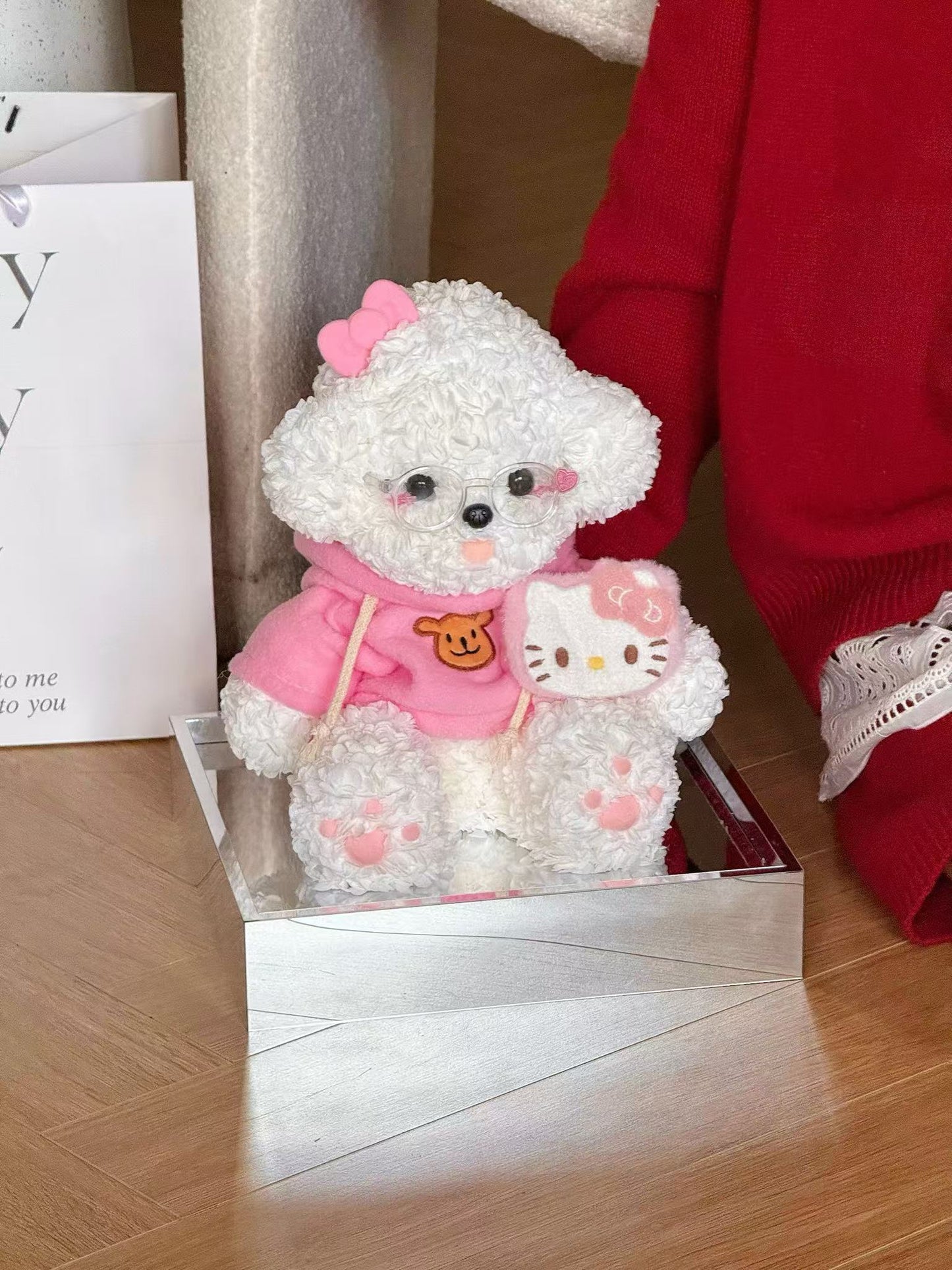 Puppy Love Bichon Dog Preserved Flowers Box