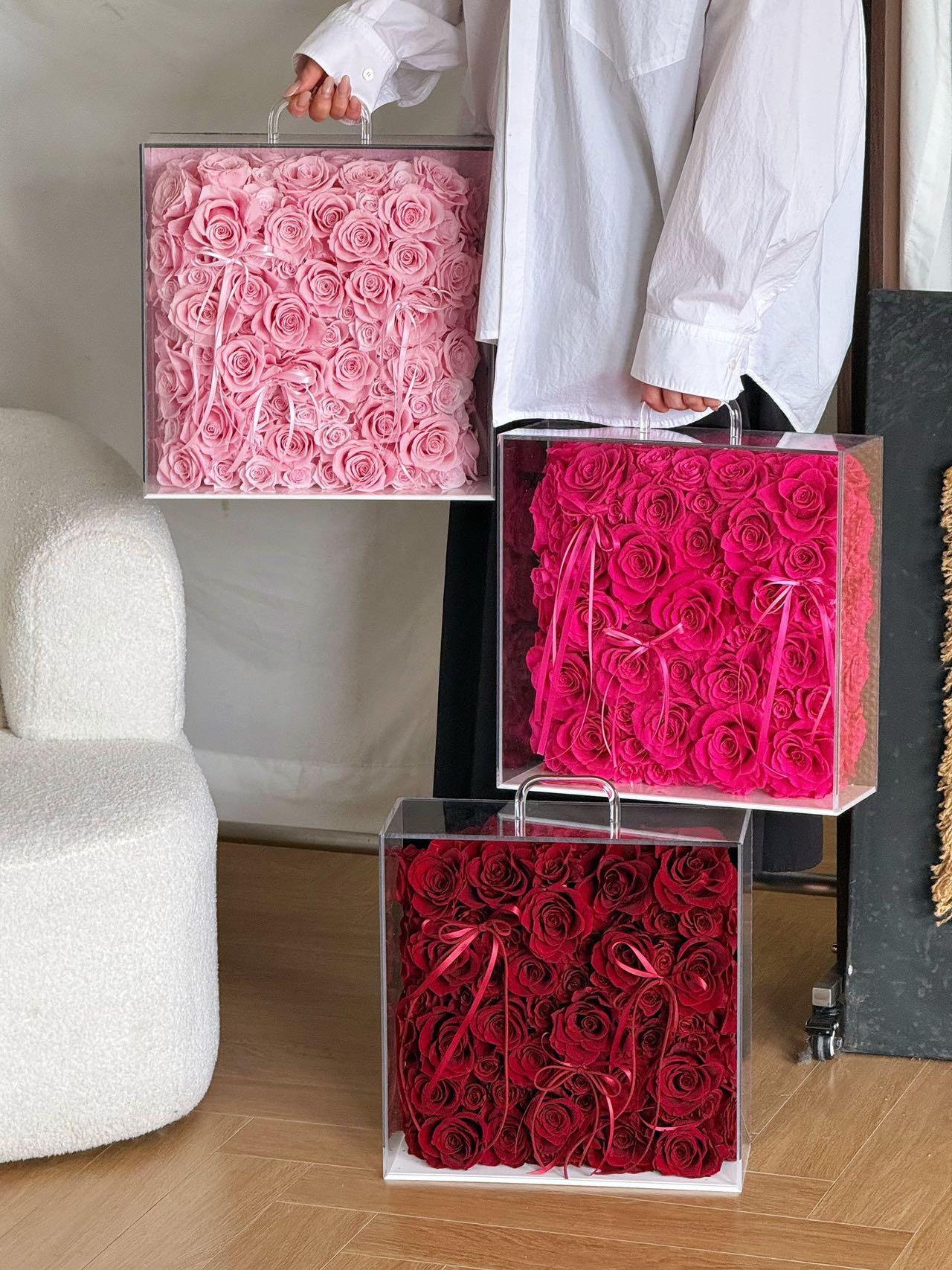 Forever Love ๐ธ Sakura Pink Preserved Roses Box ๐ธ๐ฌ SG In Stock