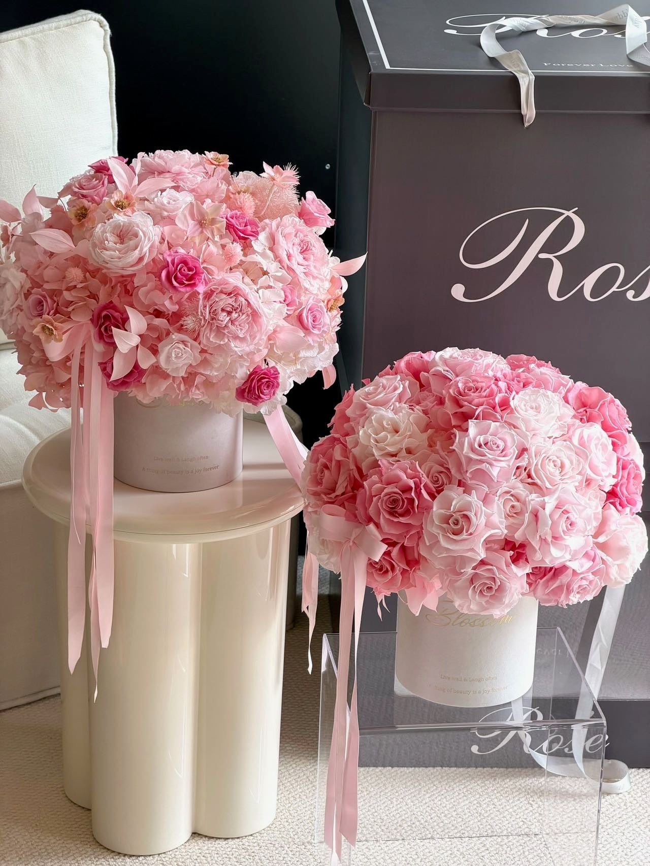 Pink Garden Preserved Flowers Box