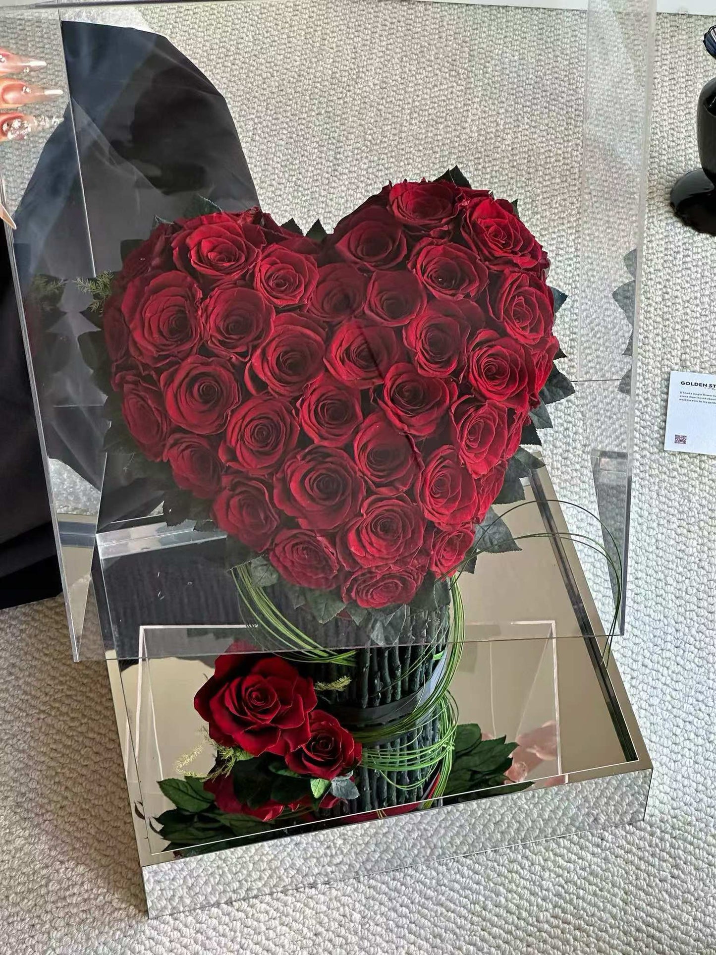 3D Heart Shaped Preserved Roses Box🌹 SG In Stock