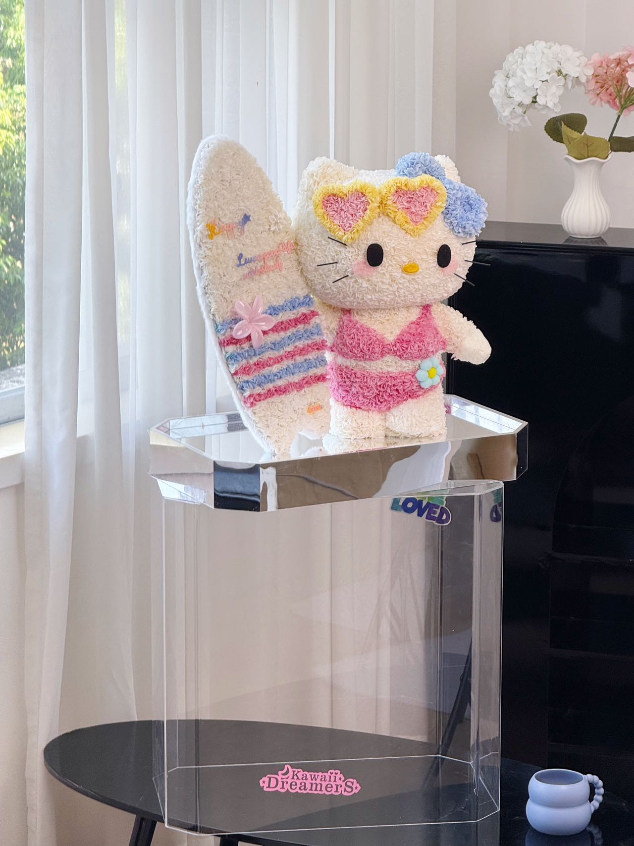 Surf Board Bikini Kitty Preserved Flowers Box