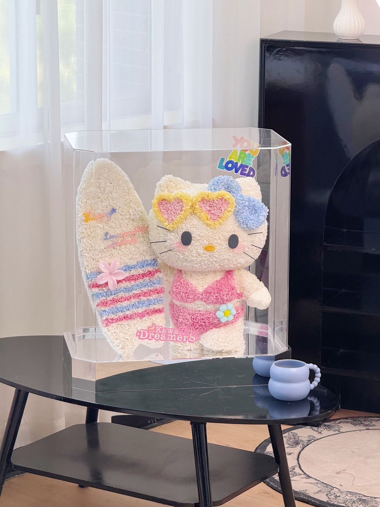 Surf Board Bikini Kitty Preserved Flowers Box