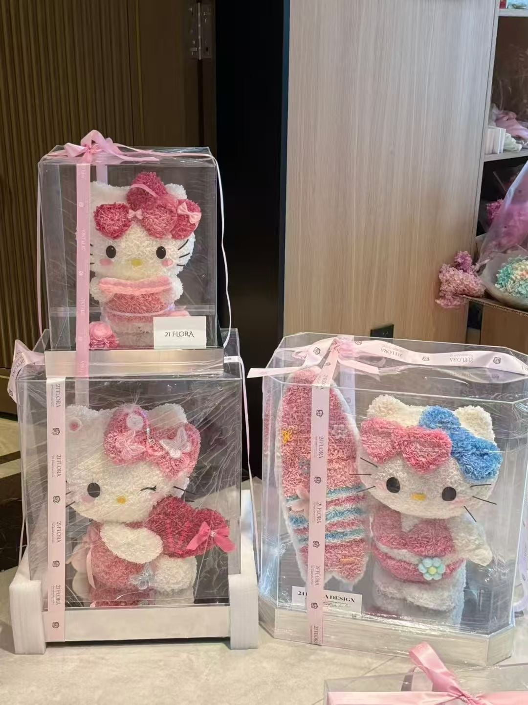 Kitty Love Heart Preserved Flowers Box 🇸🇬 SG In Stock