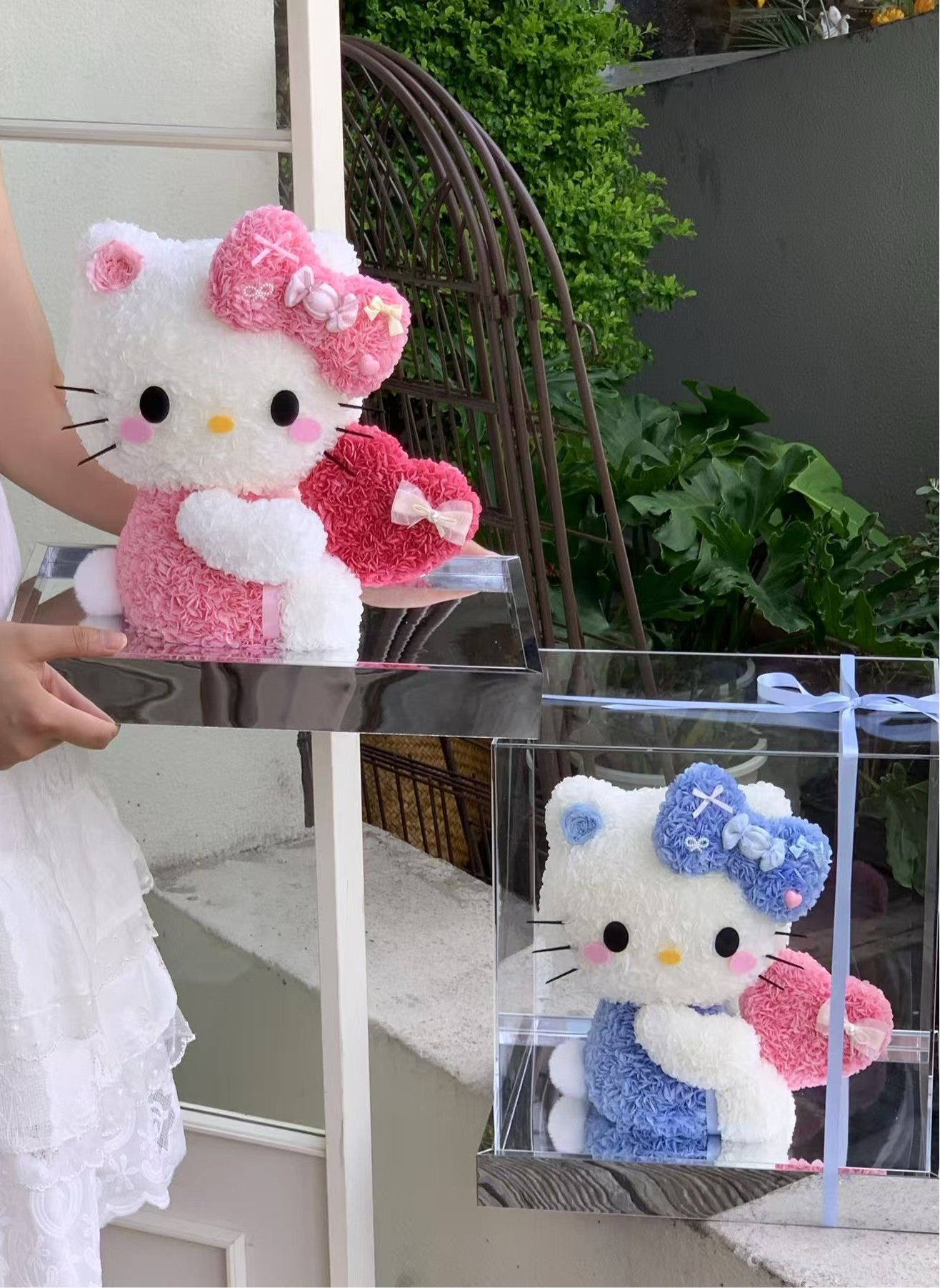 Kitty Love Heart Preserved Flowers Box 🇸🇬 SG In Stock