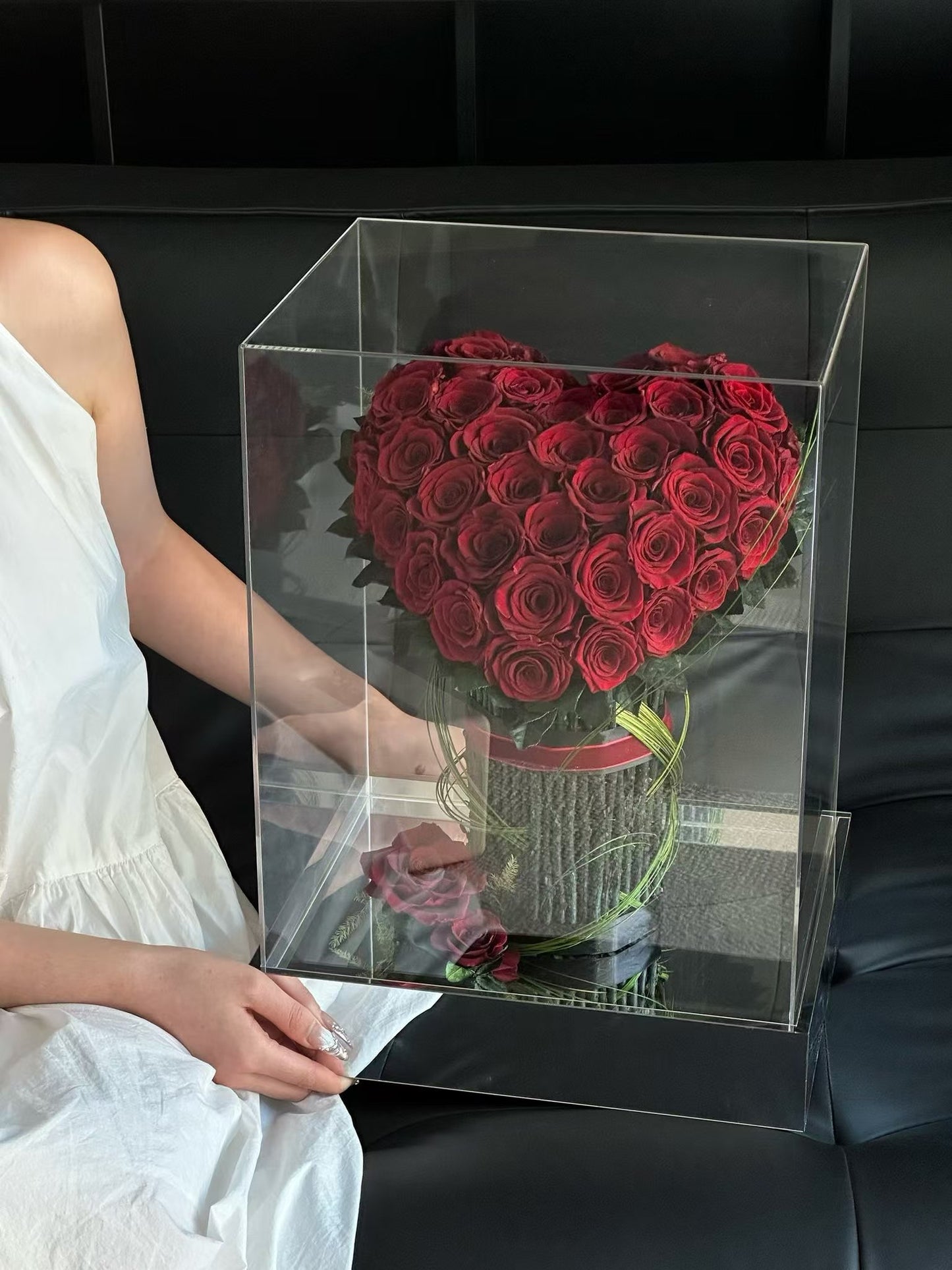 3D Heart Shaped Preserved Roses Box🌹 SG In Stock