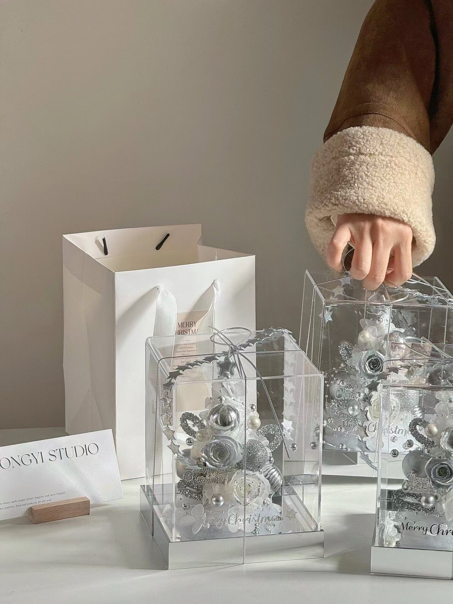 Christmas Gift Box Preserved Flowers Xmas Tree
