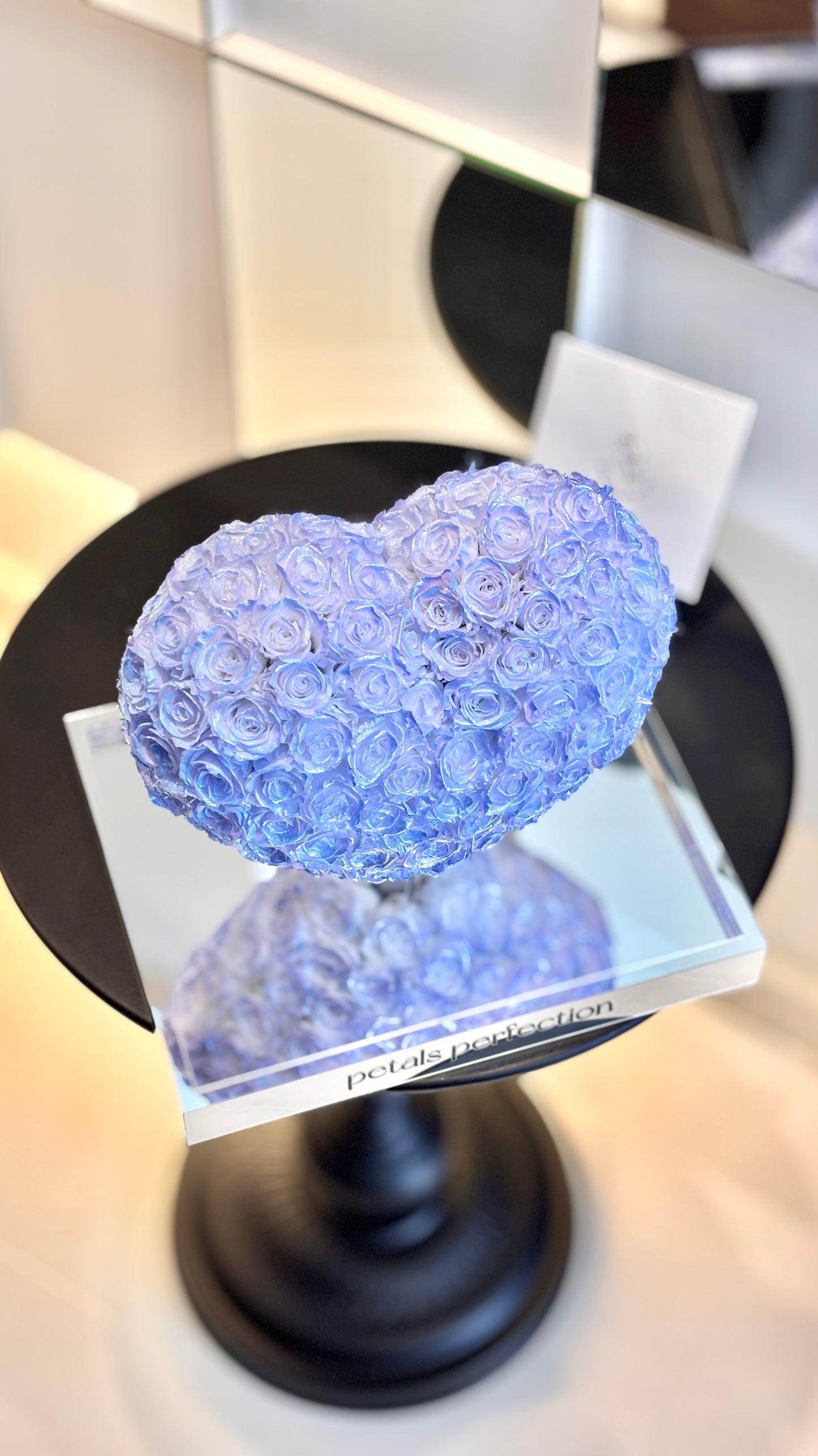 Ice blue 🩵3D Love Heart Shaped Preserved Roses Box 🇸🇬 SG In Stock