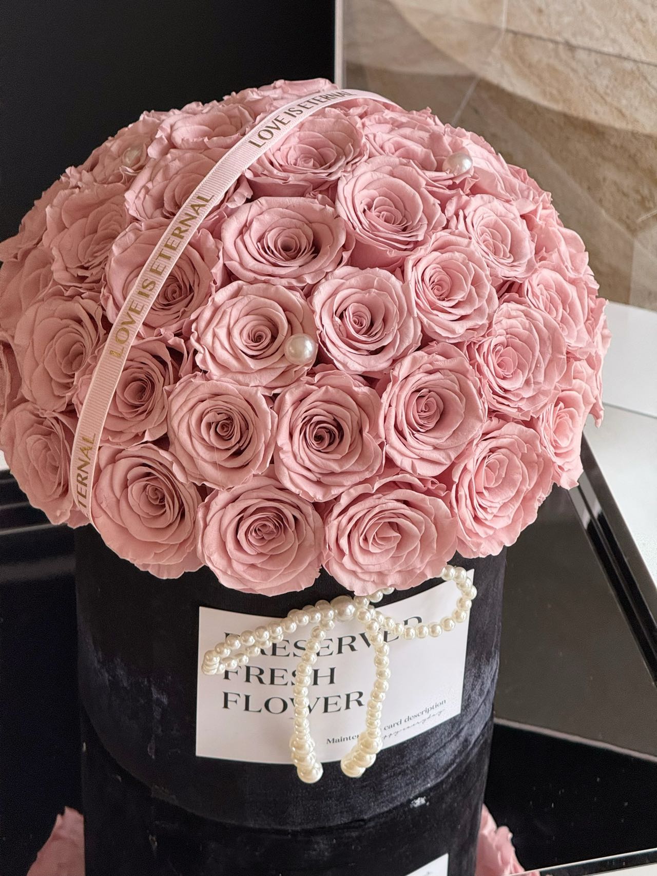 Pink Mushroom Preserved Flowers Box
