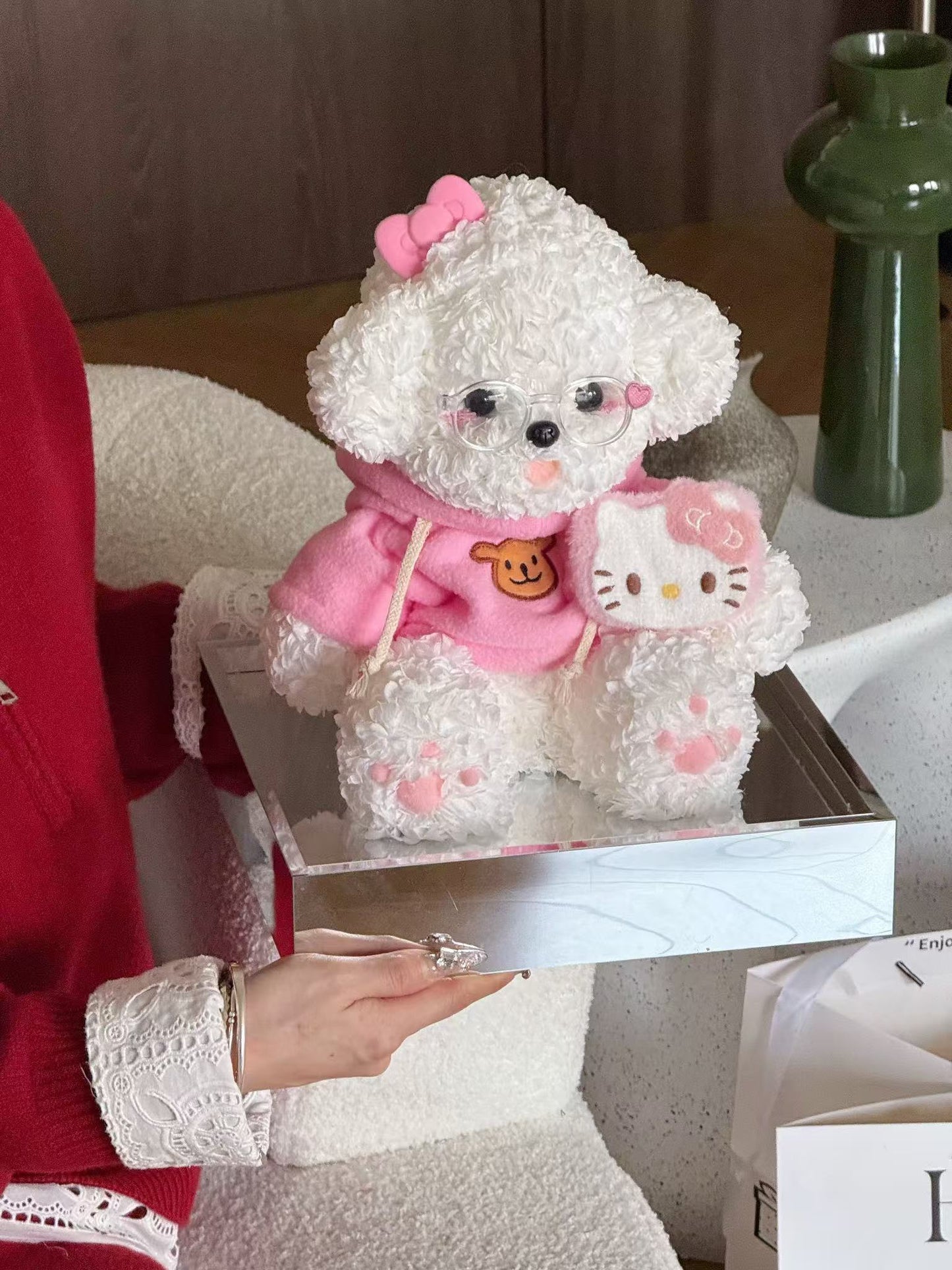 Puppy Love Bichon Dog Preserved Flowers Box