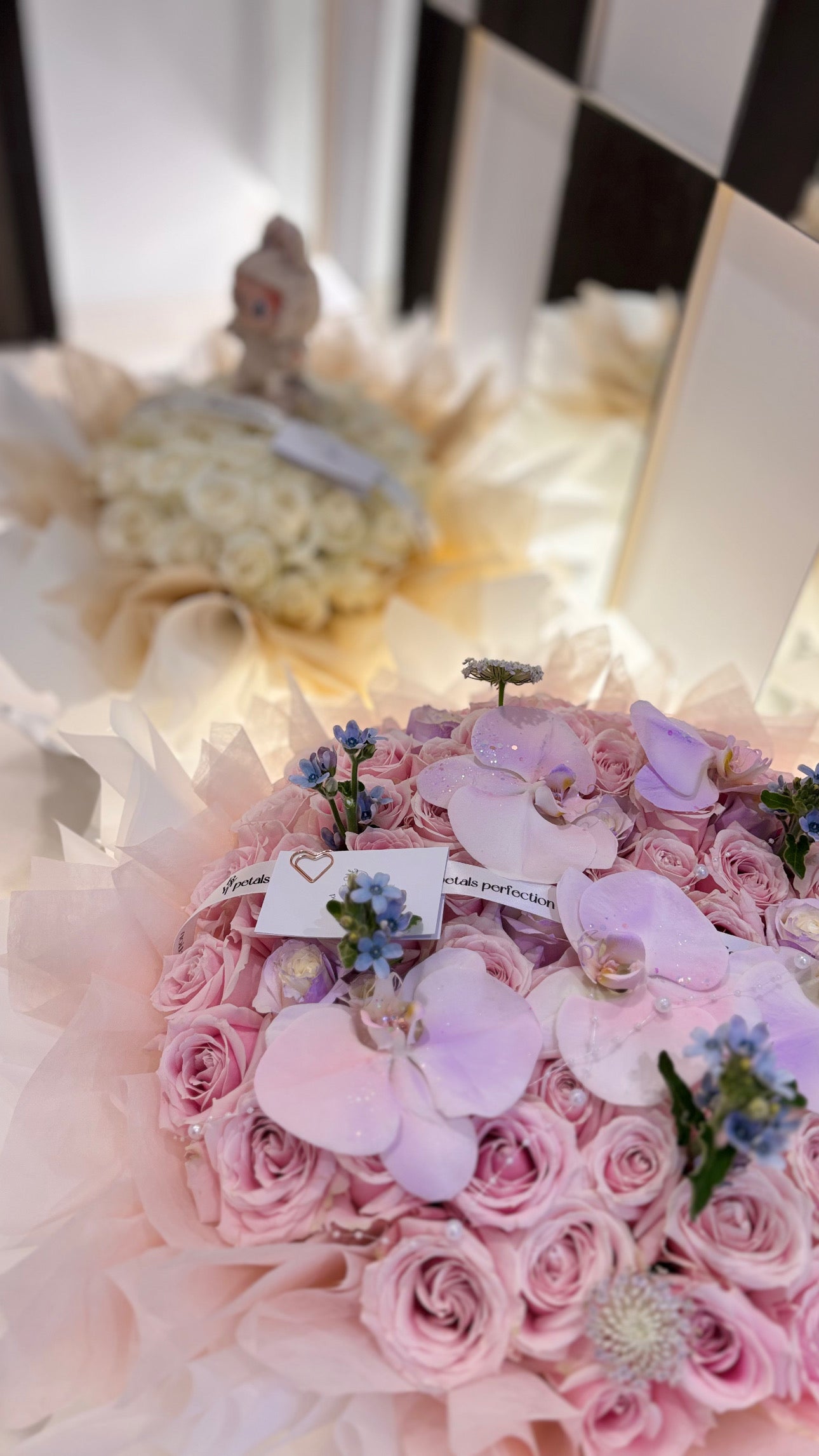Premium Fresh Roses Bouquet ๐ Pink Fairytale 66stk