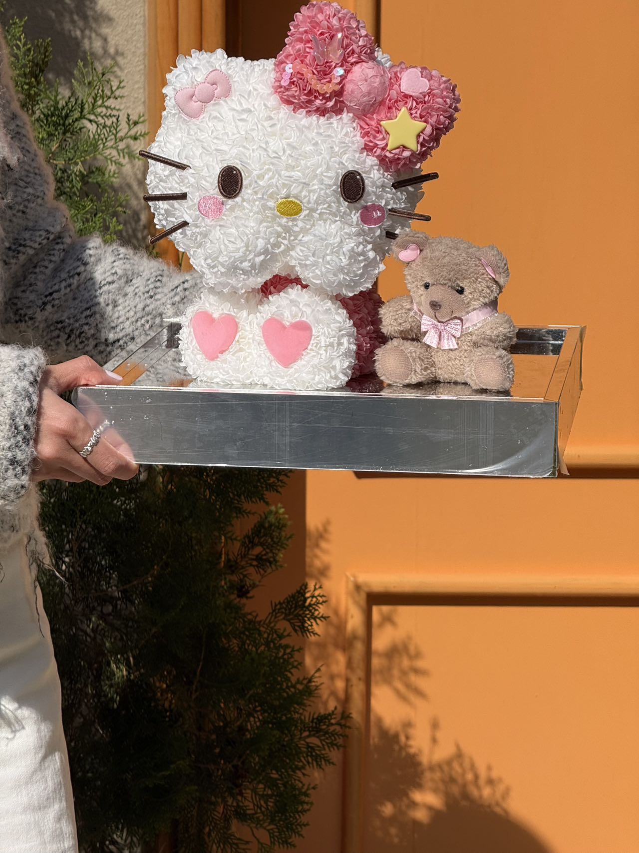 Shy Kitty & Teddy Preserved Flowers Box