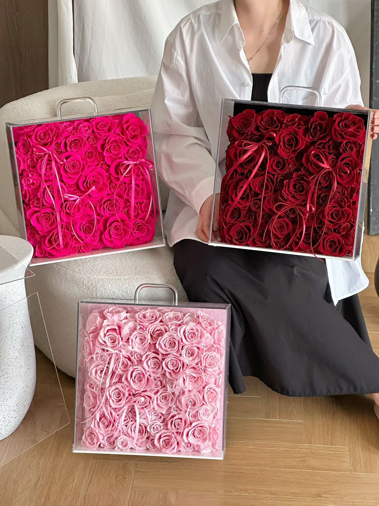Forever Love ๐ธ Sakura Pink Preserved Roses Box ๐ธ๐ฌ SG In Stock