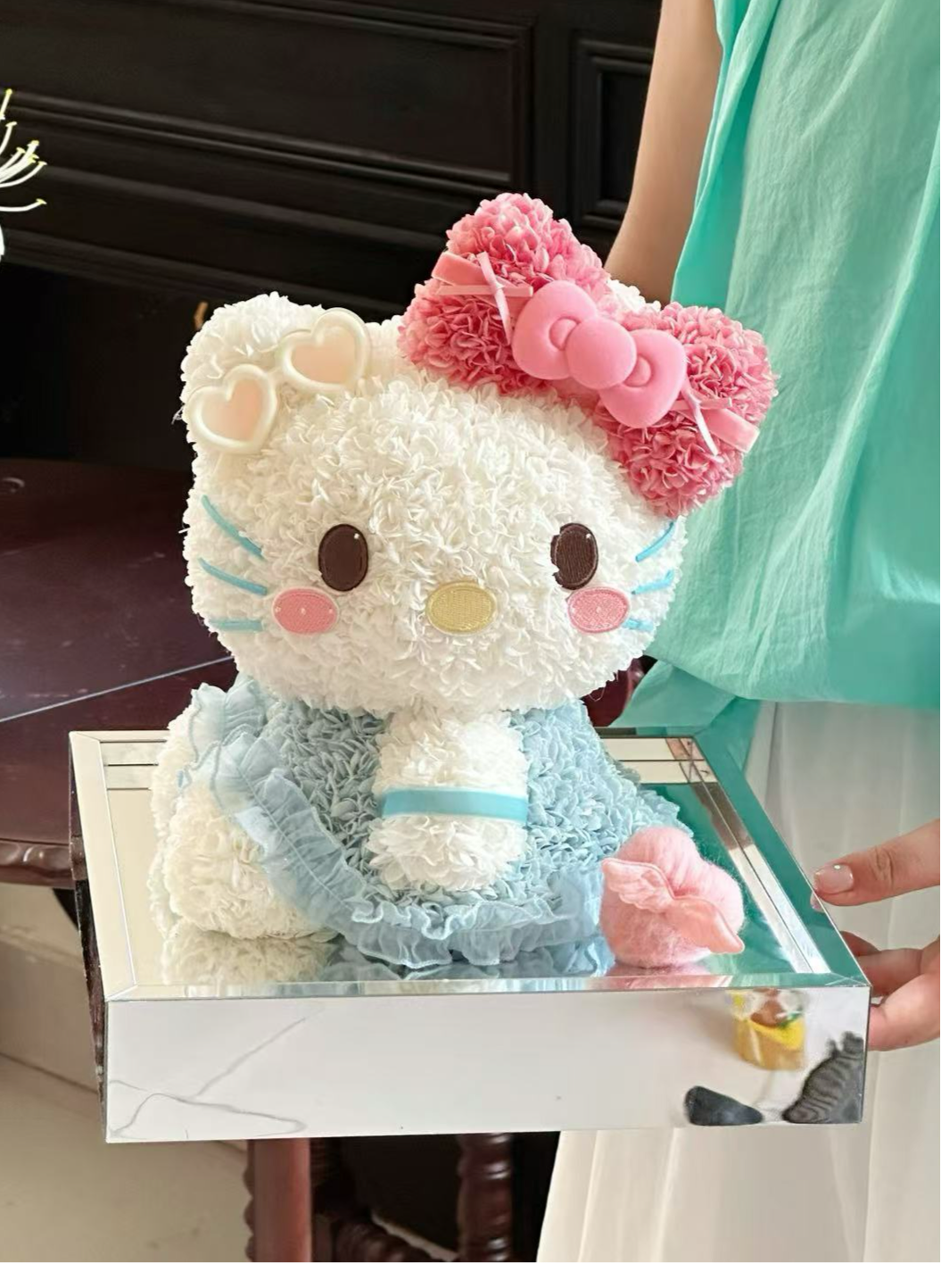 Hello Kitty 🩵 Preserved Flowers Gift Box 🇸🇬 SG In Stock
