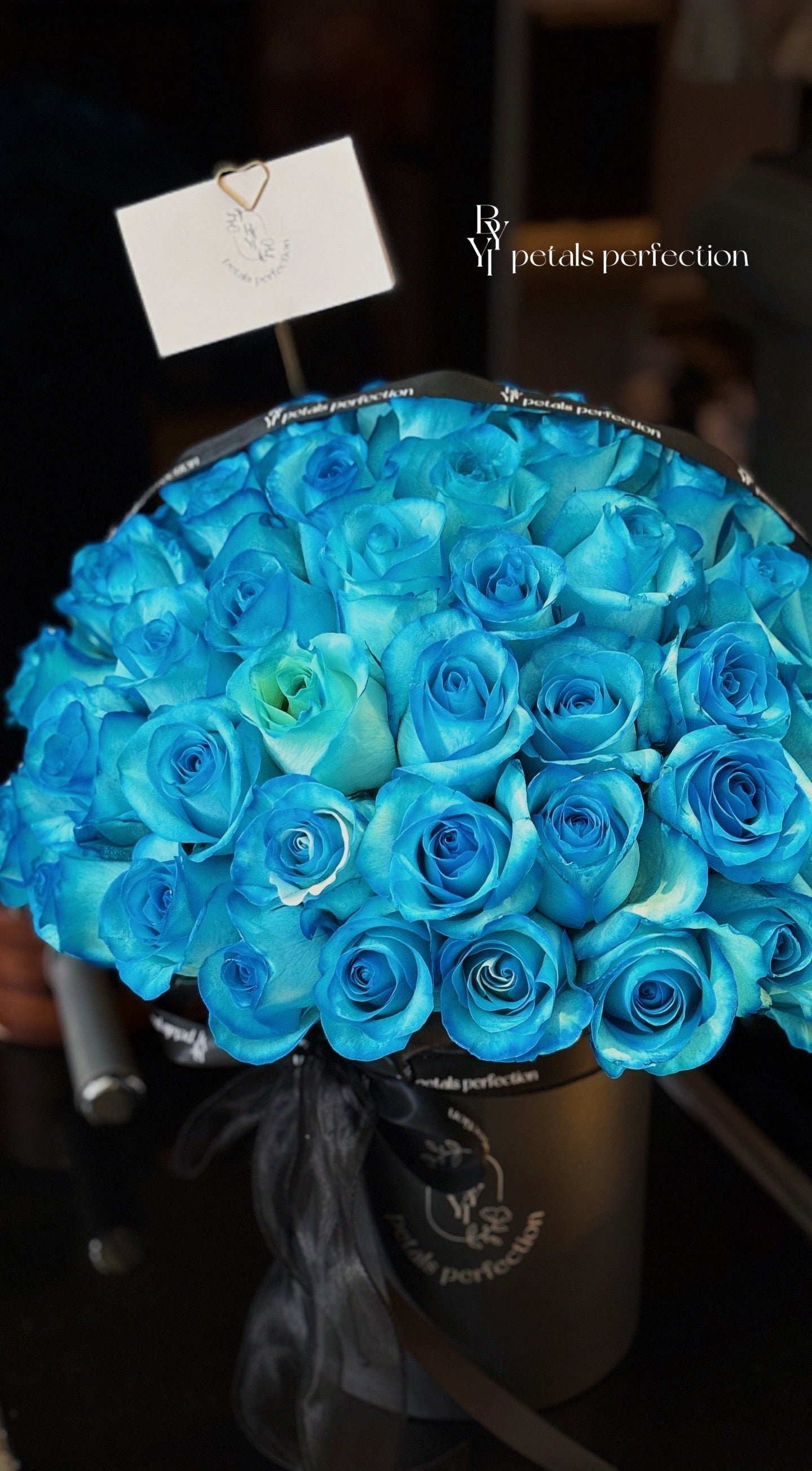 Kenya Roses Box Tinted Blue Large Size