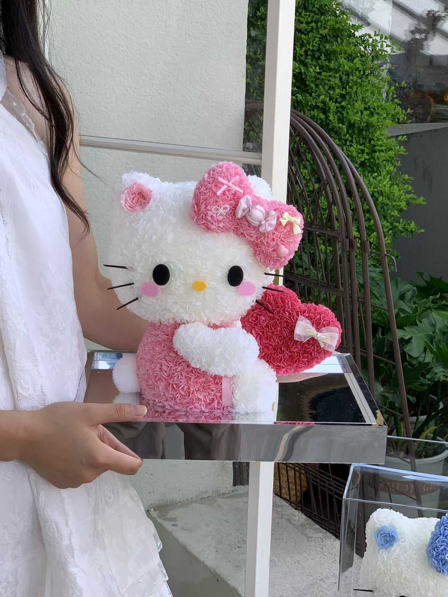 Kitty Love Heart Preserved Flowers Box 🇸🇬 SG In Stock