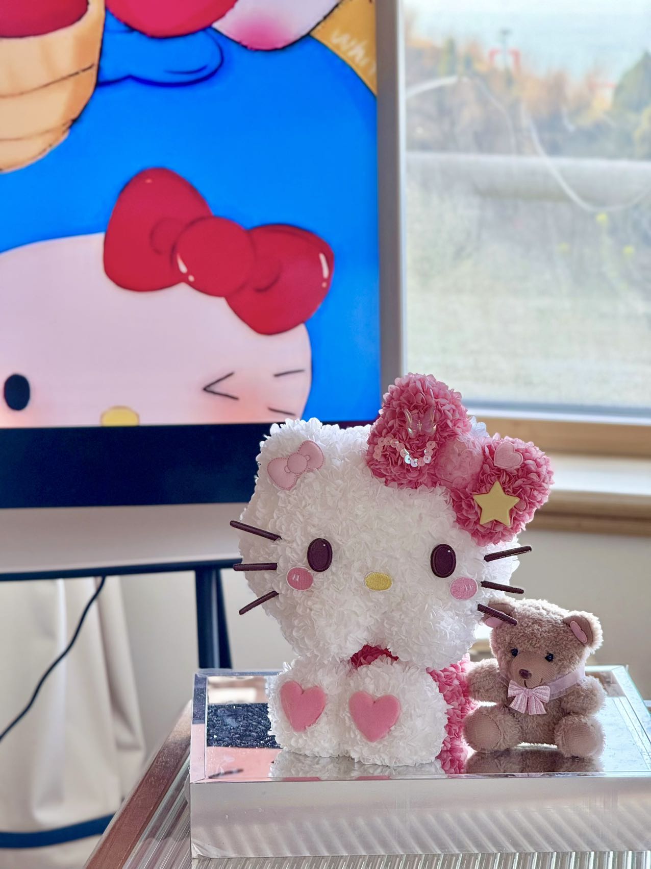 Shy Kitty & Teddy Preserved Flowers Box