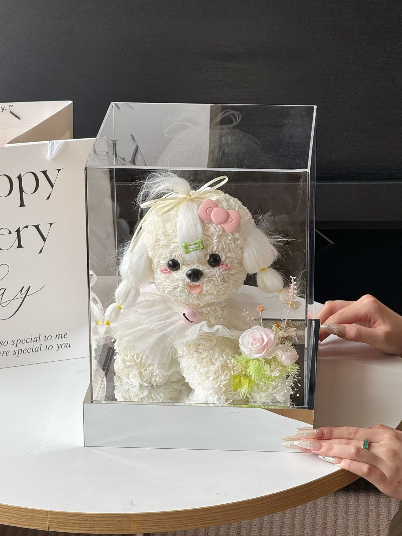 Puppy Love Little Garden Preserved Flowers Box 🇸🇬 SG In Stock