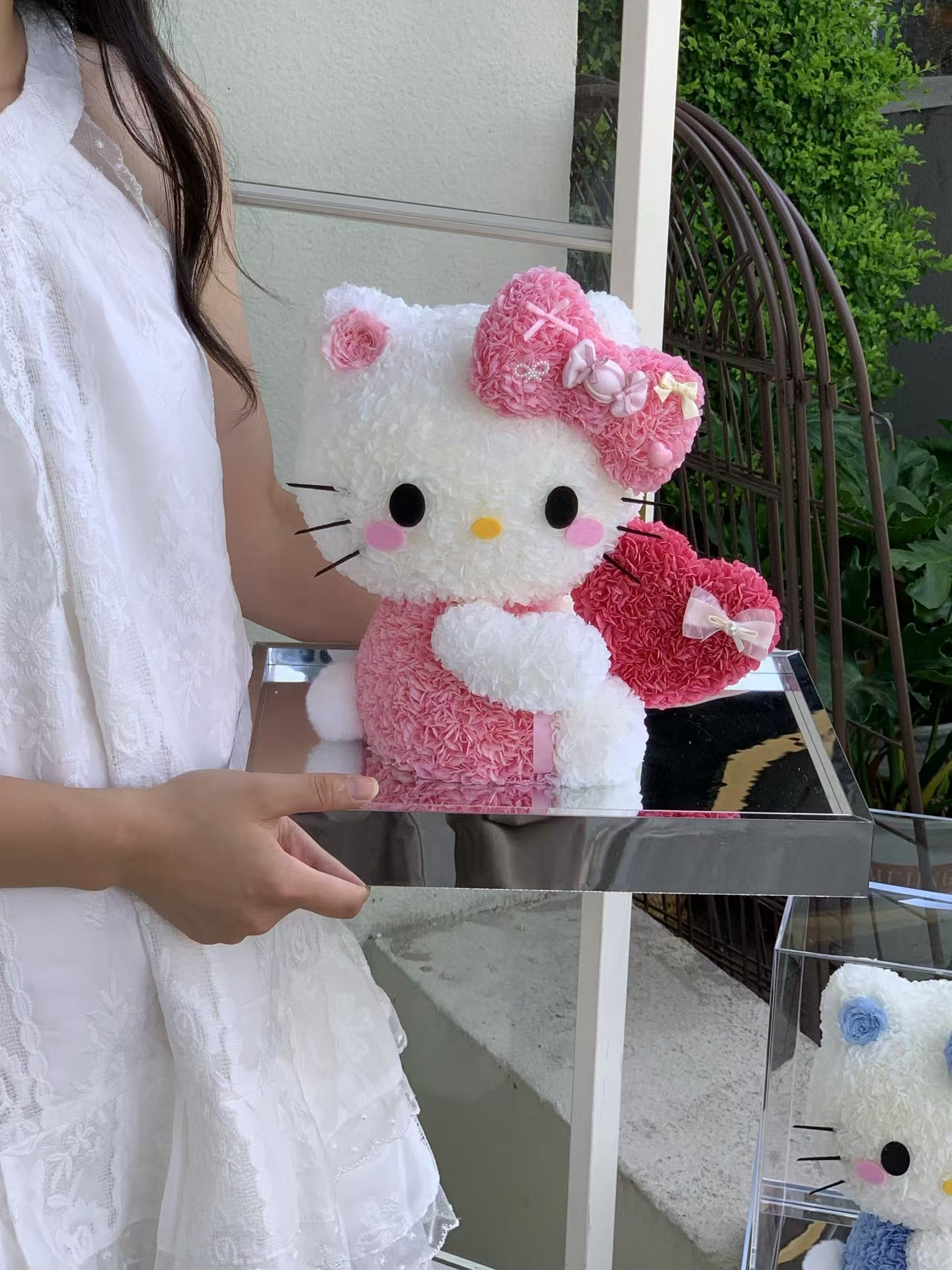 Kitty Love Heart Preserved Flowers Box 🇸🇬 SG In Stock