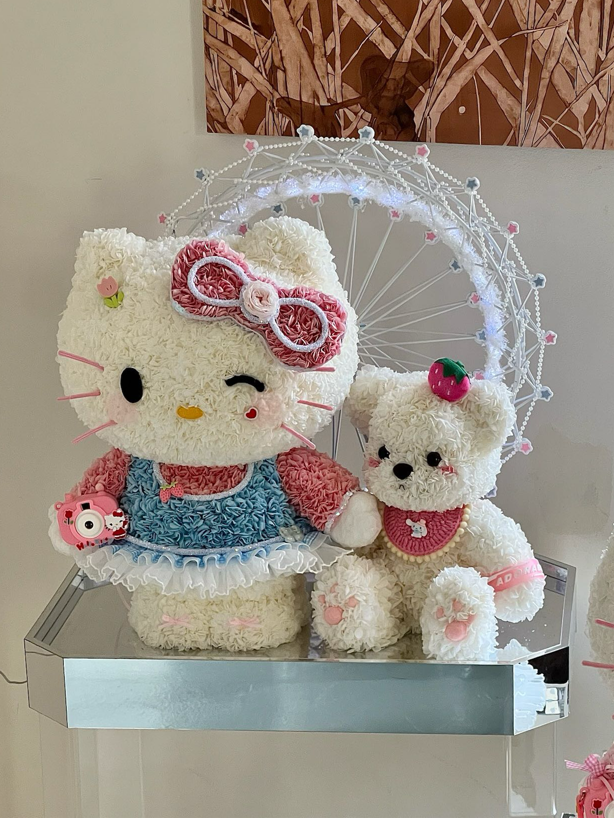 Hello Kitty & Her Teddy Bear 🧸 Preserved Flowers Box 🎡