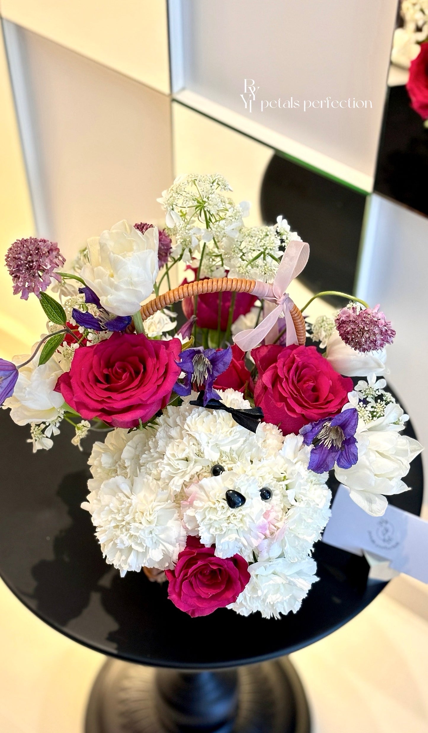 Puppy Love Fresh Flowers Petite Basket