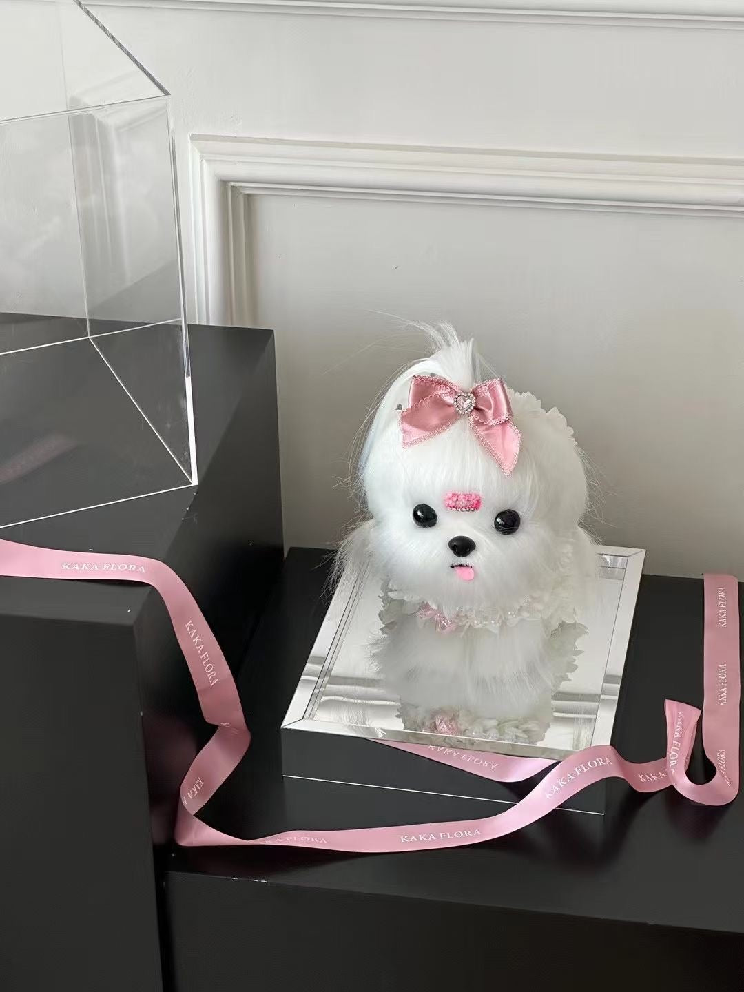 Maltese Puppy Love Everlasting Flowers Box 🎀