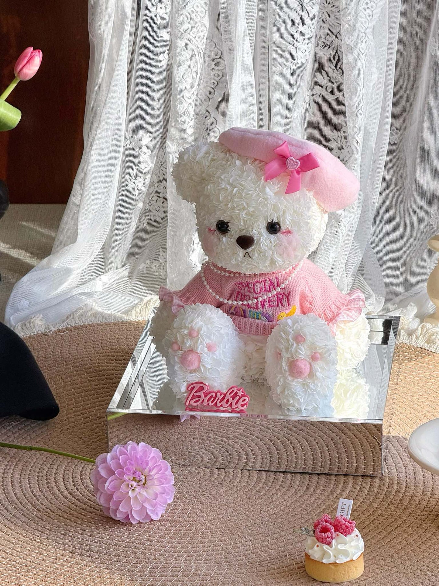 Teddy Bear 🧸 Preserved Flowers Box 🎀 SG In Stock 🇸🇬
