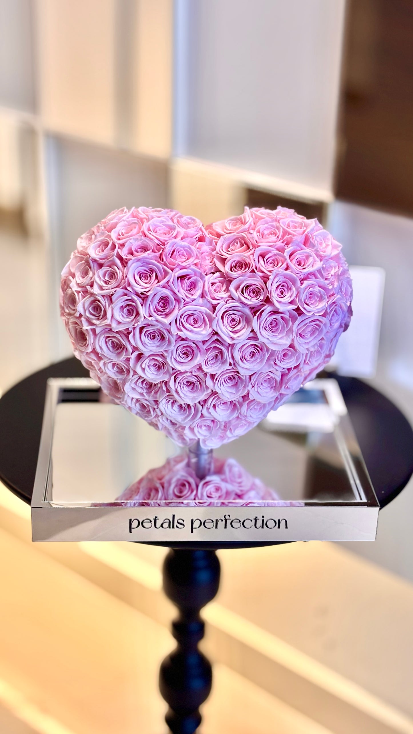 Sakura pink 🌸3D Love Heart Shaped Preserved Roses Box 🇸🇬 SG In Stock