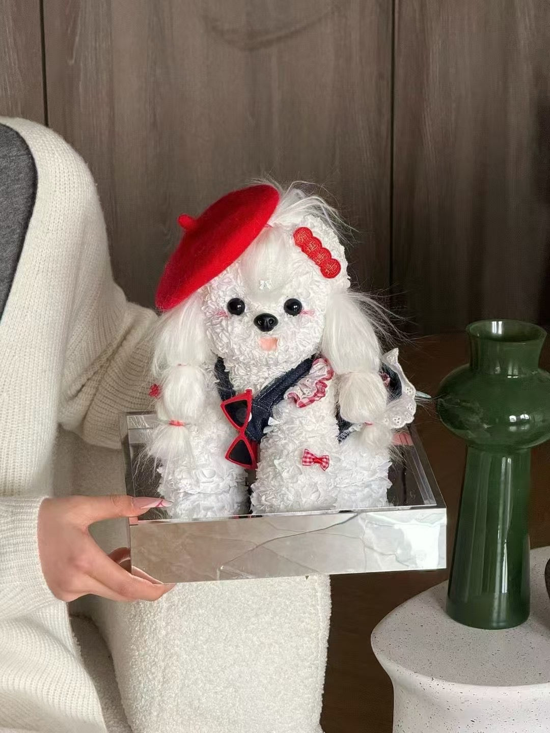Red Hat ❤️ New Year Puppy Love Preserved Flowers Box 🇸🇬 SG In stock