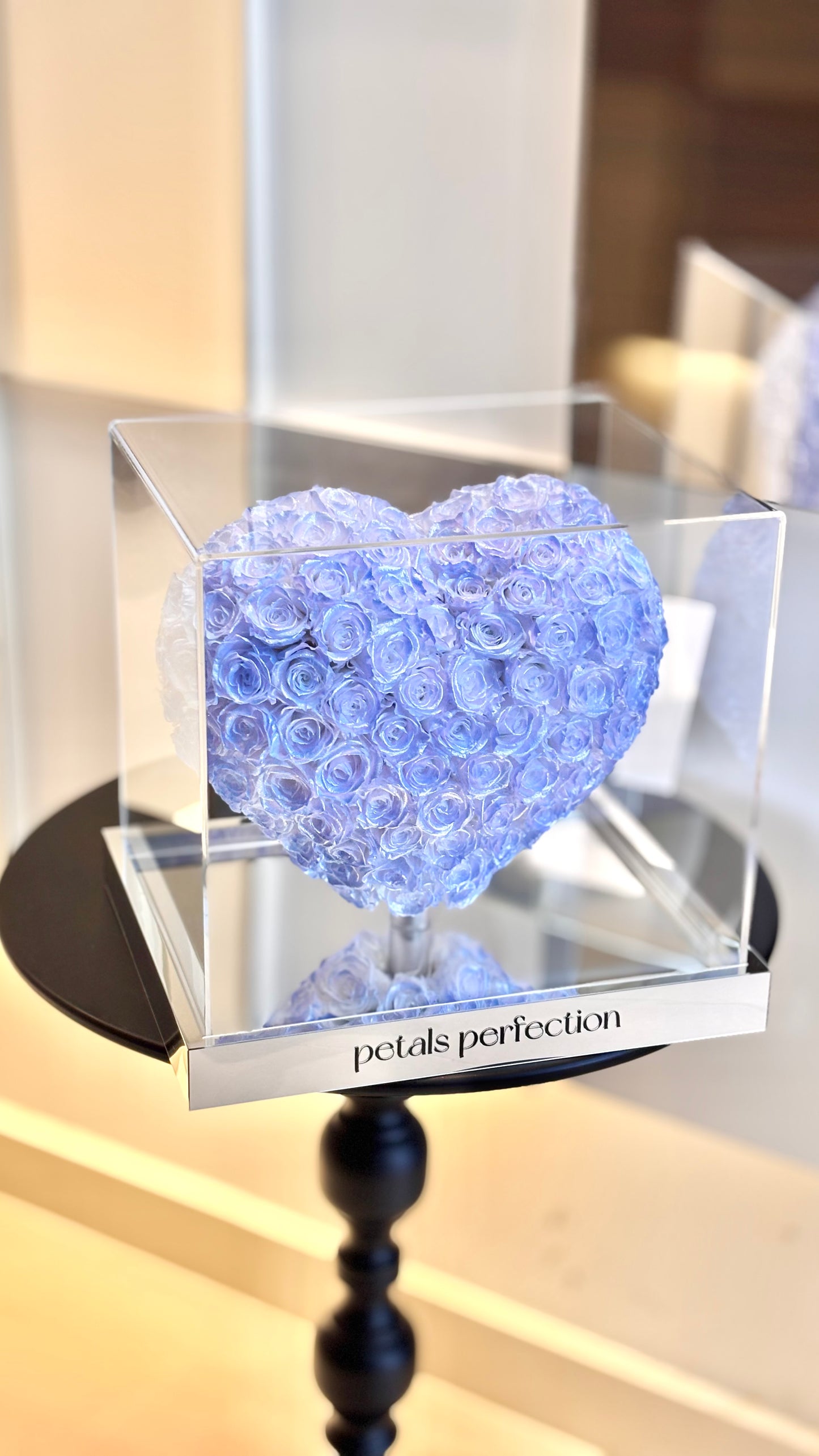 Ice blue 🩵3D Love Heart Shaped Preserved Roses Box 🇸🇬 SG In Stock