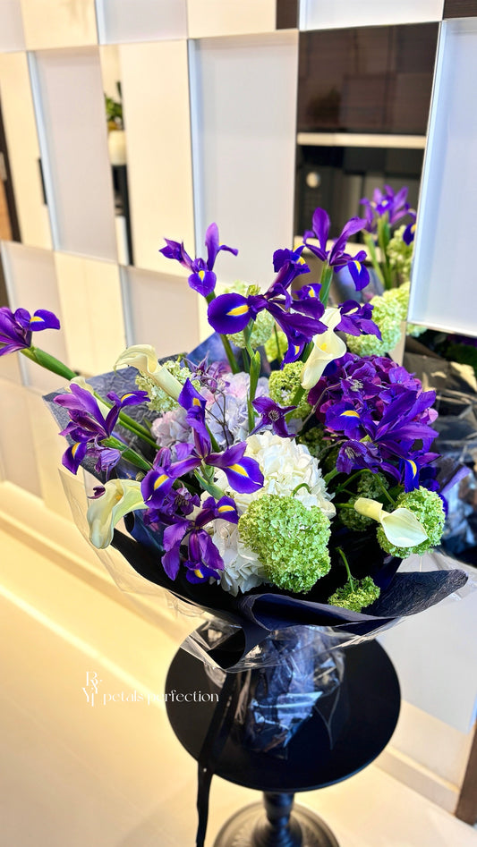 Iris Hydrangea Flowers Bouquet